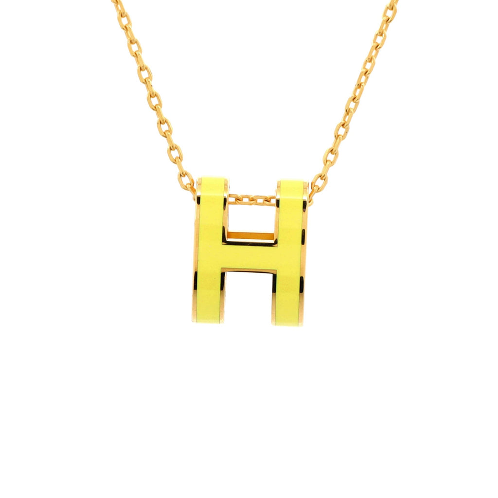 Pop H Pendant Chain Necklace Metal and Enamel