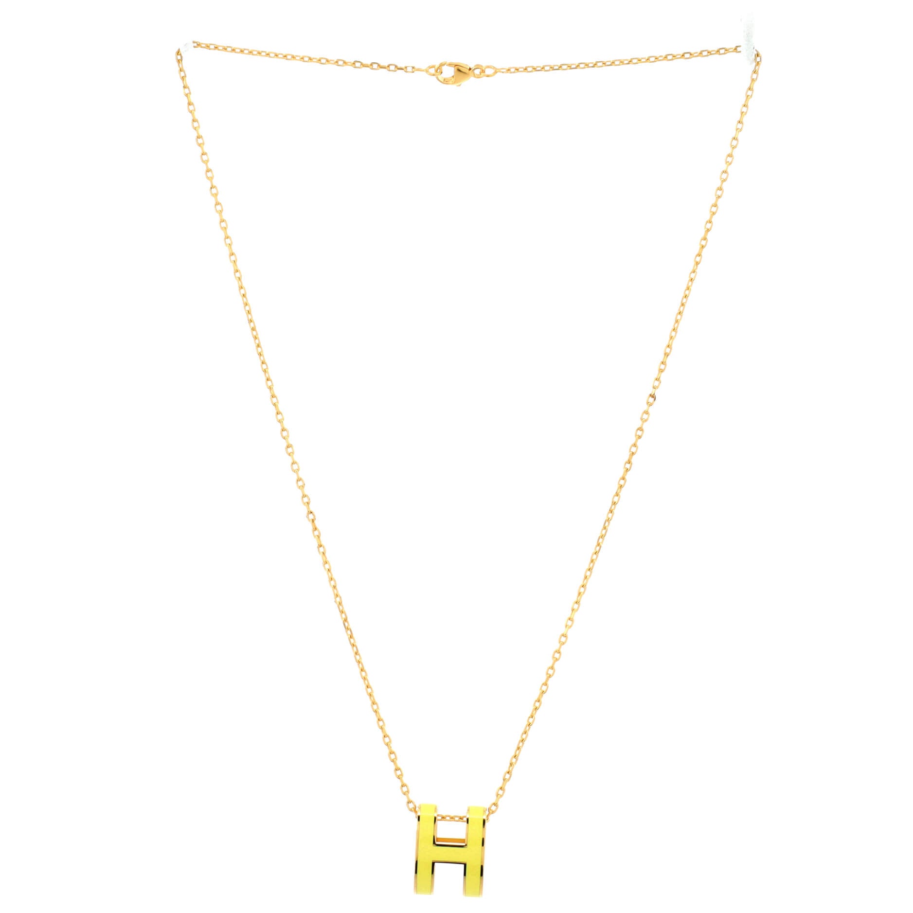 Pop H Pendant Chain Necklace Metal and Enamel