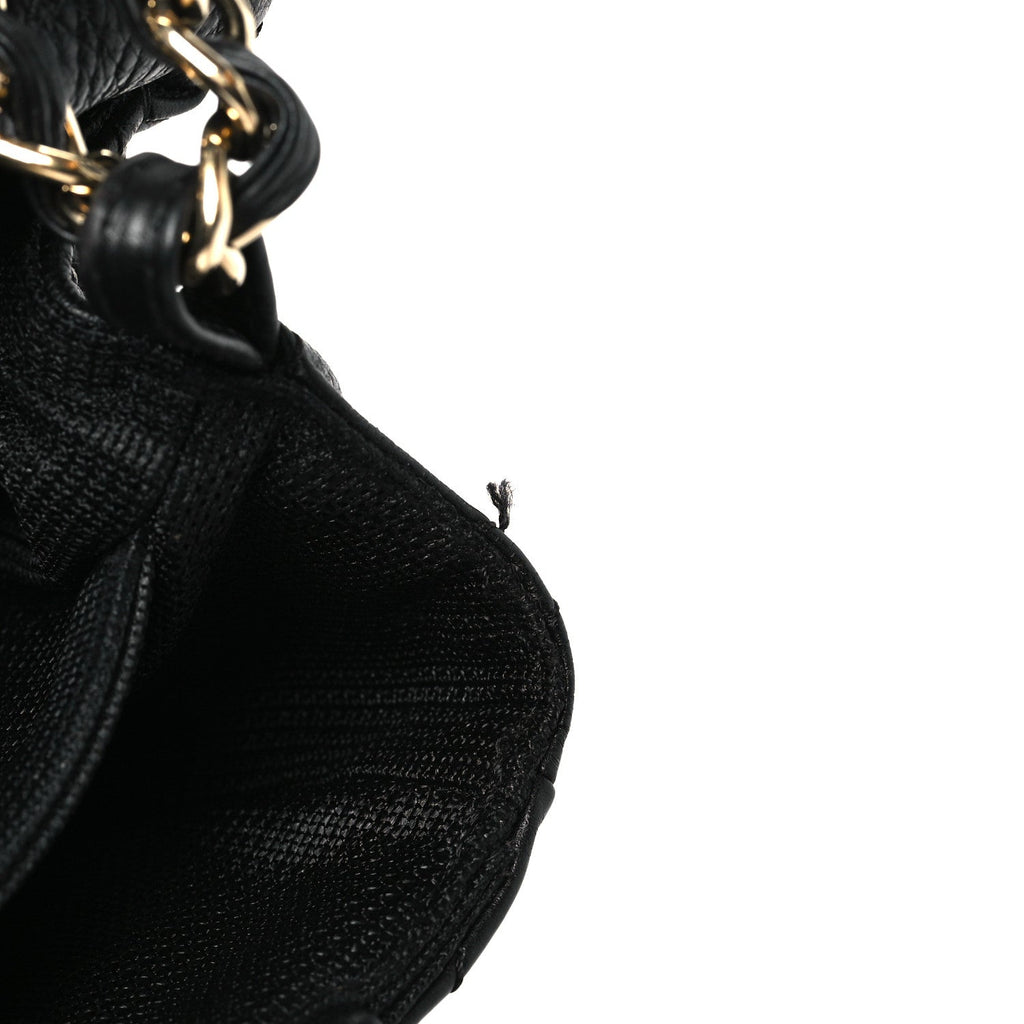 Calfskin Quilted XXL Travel Flap Bag Black