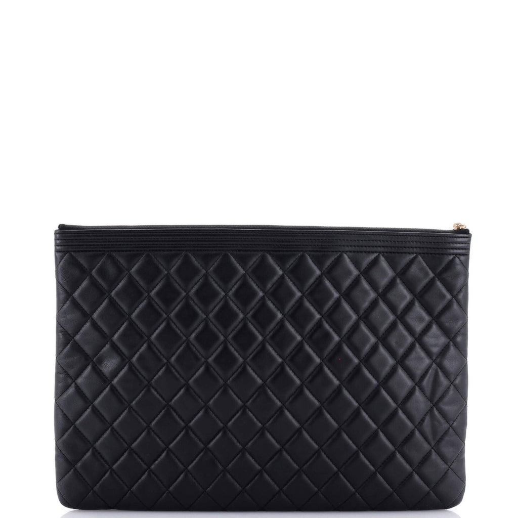 Boy O Case Clutch Quilted Lambskin Large