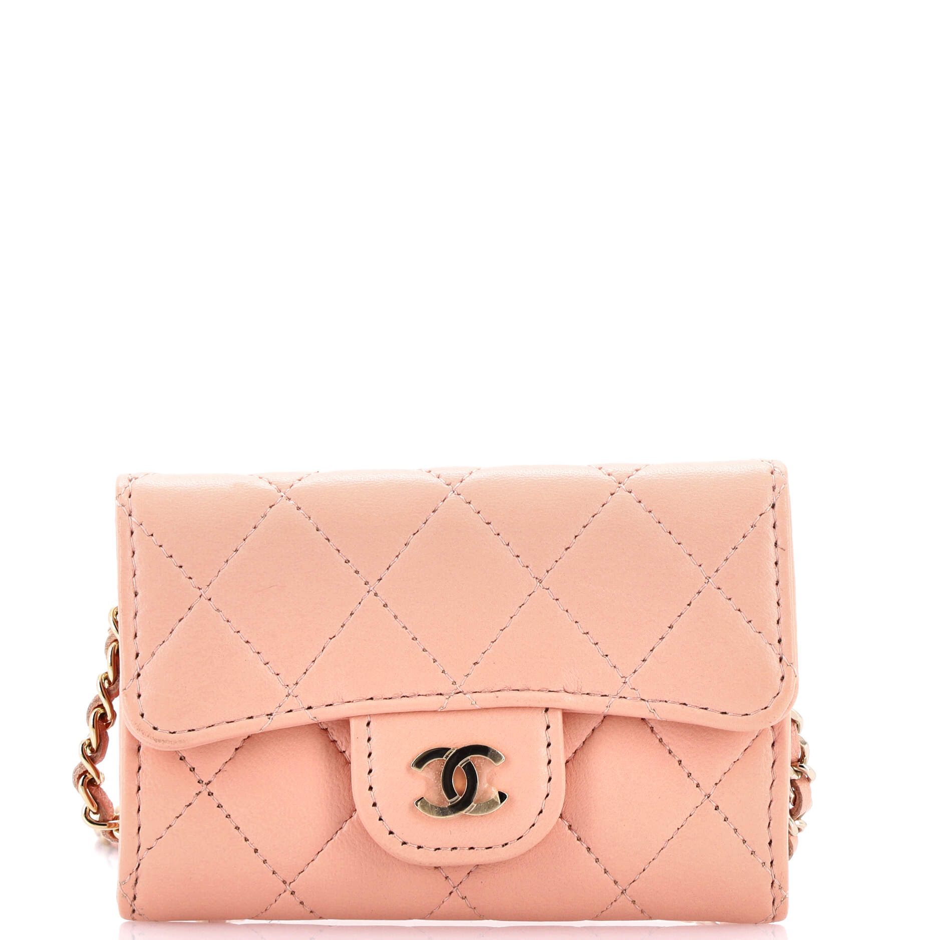 Classic Flap Chain Belt Bag Quilted Lambskin Mini
