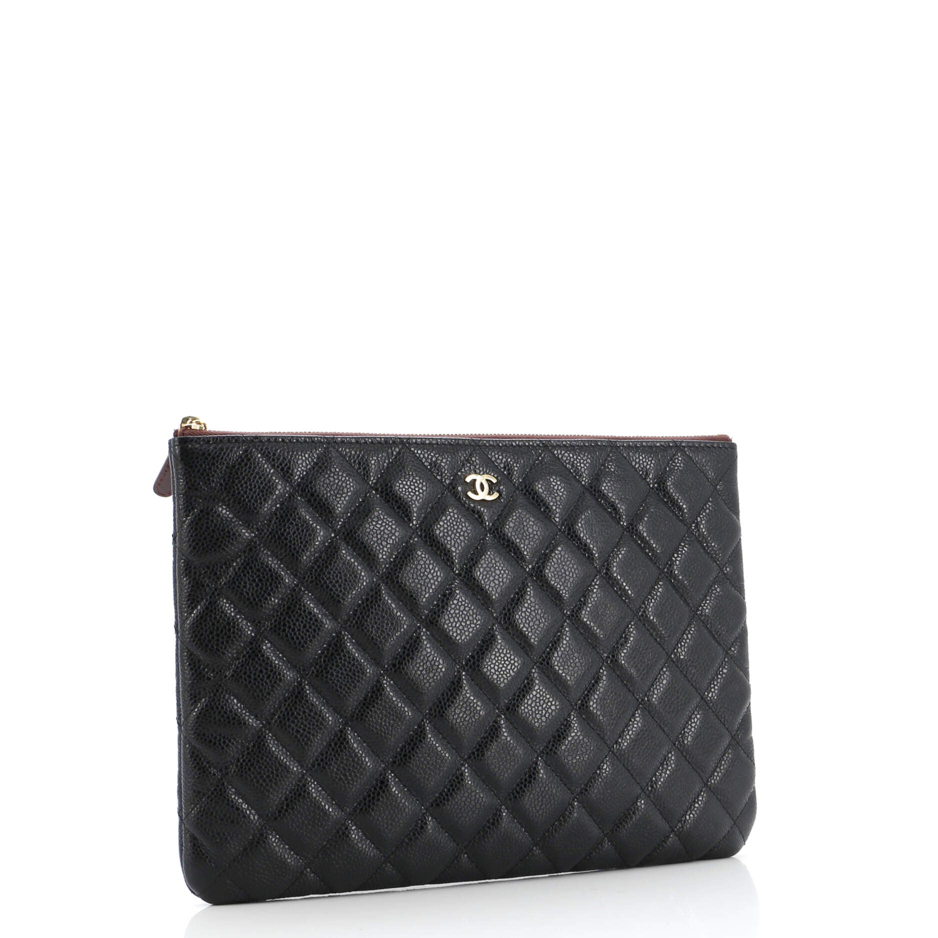 O Case Clutch Quilted Caviar Medium