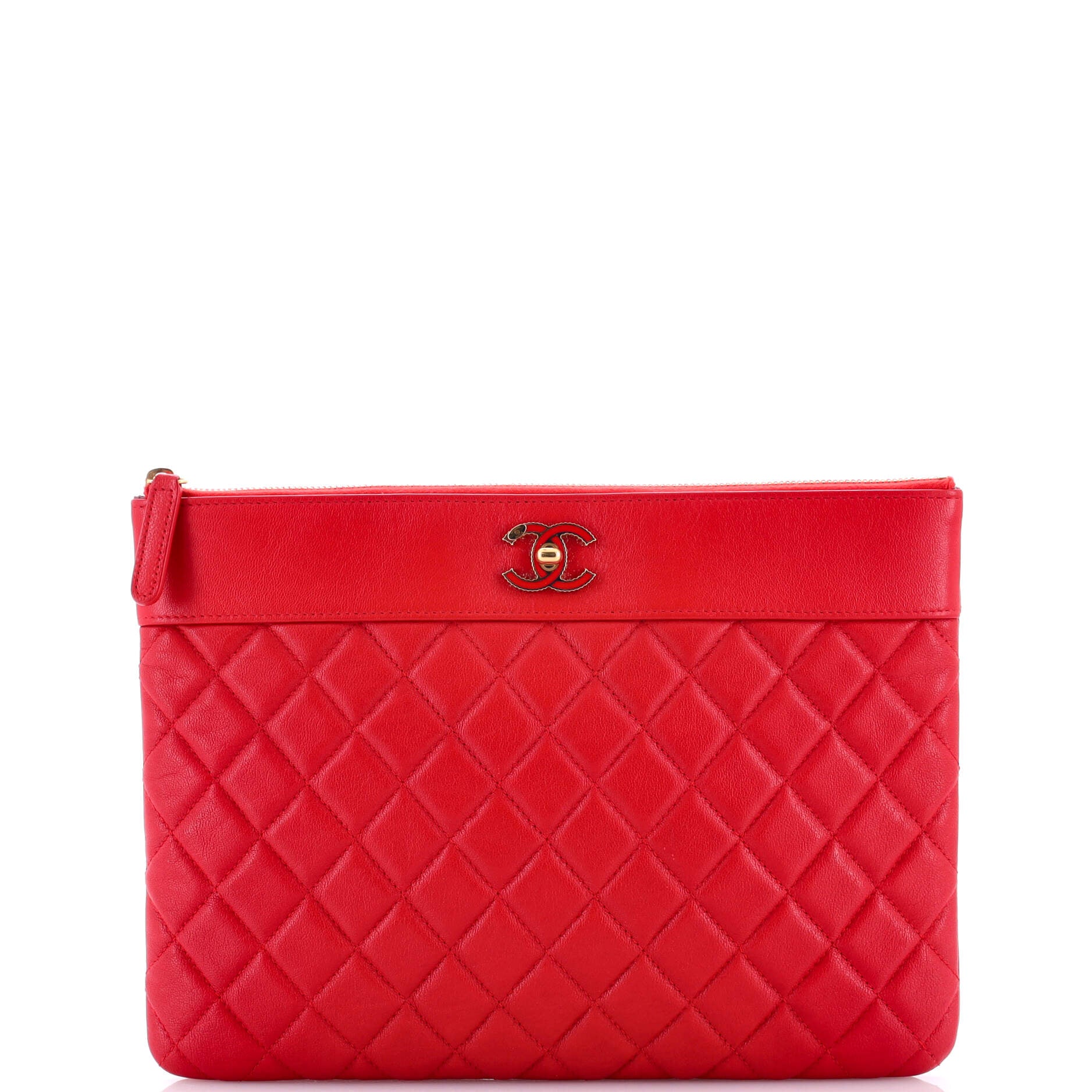 Mademoiselle Vintage O Case Clutch Quilted Sheepskin Medium