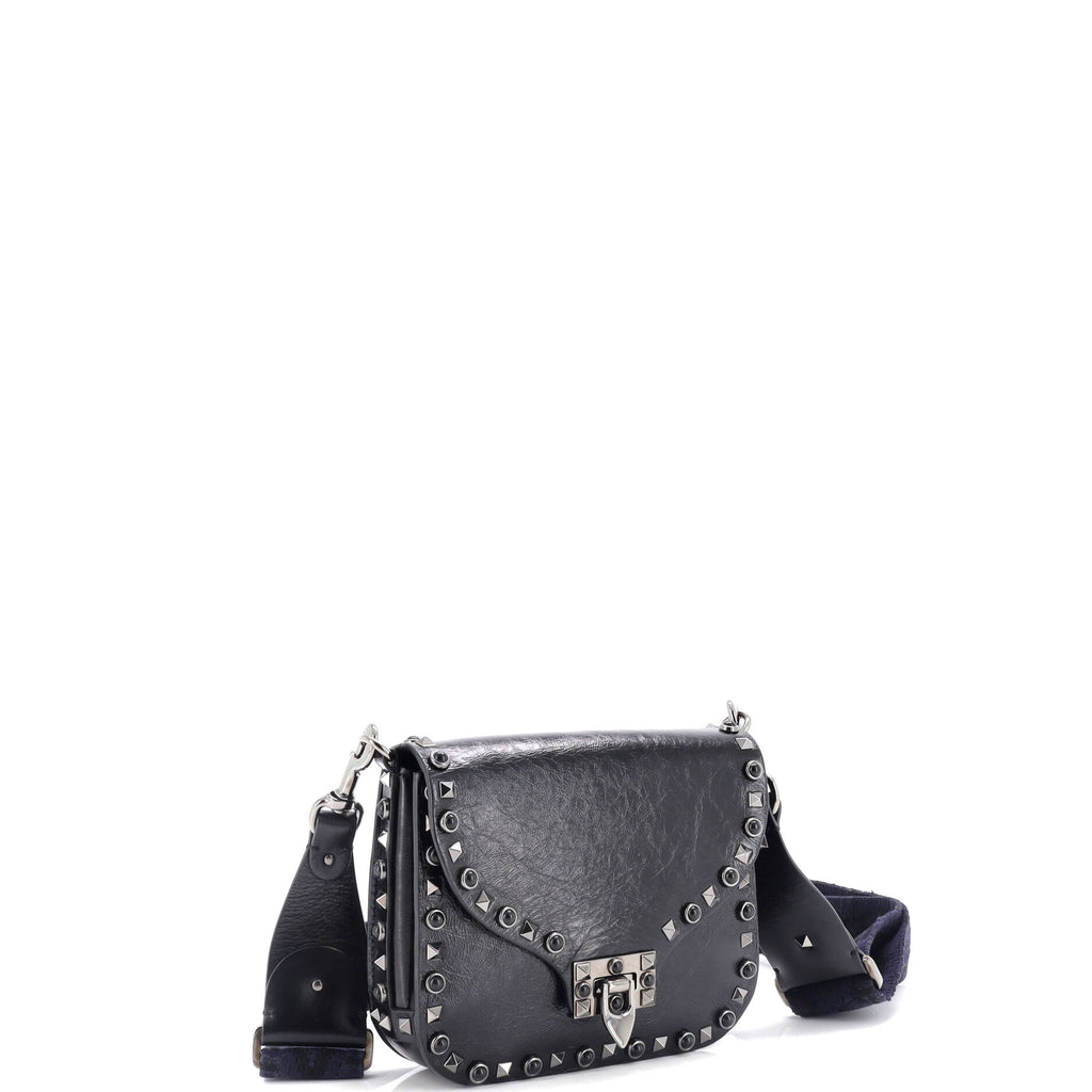 Rolling Rockstud Crossbody Bag Leather with Cabochons Small
