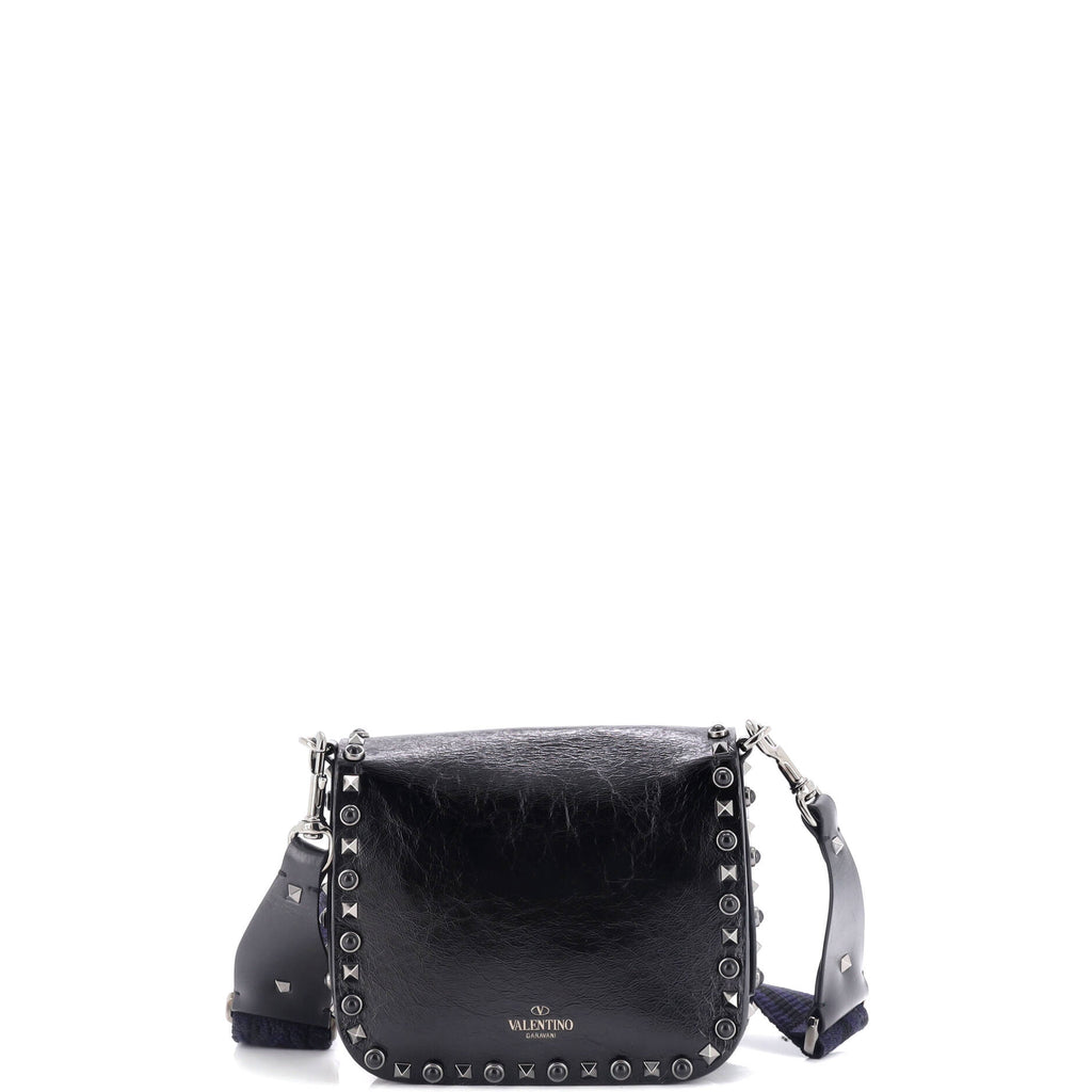 Rolling Rockstud Crossbody Bag Leather with Cabochons Small