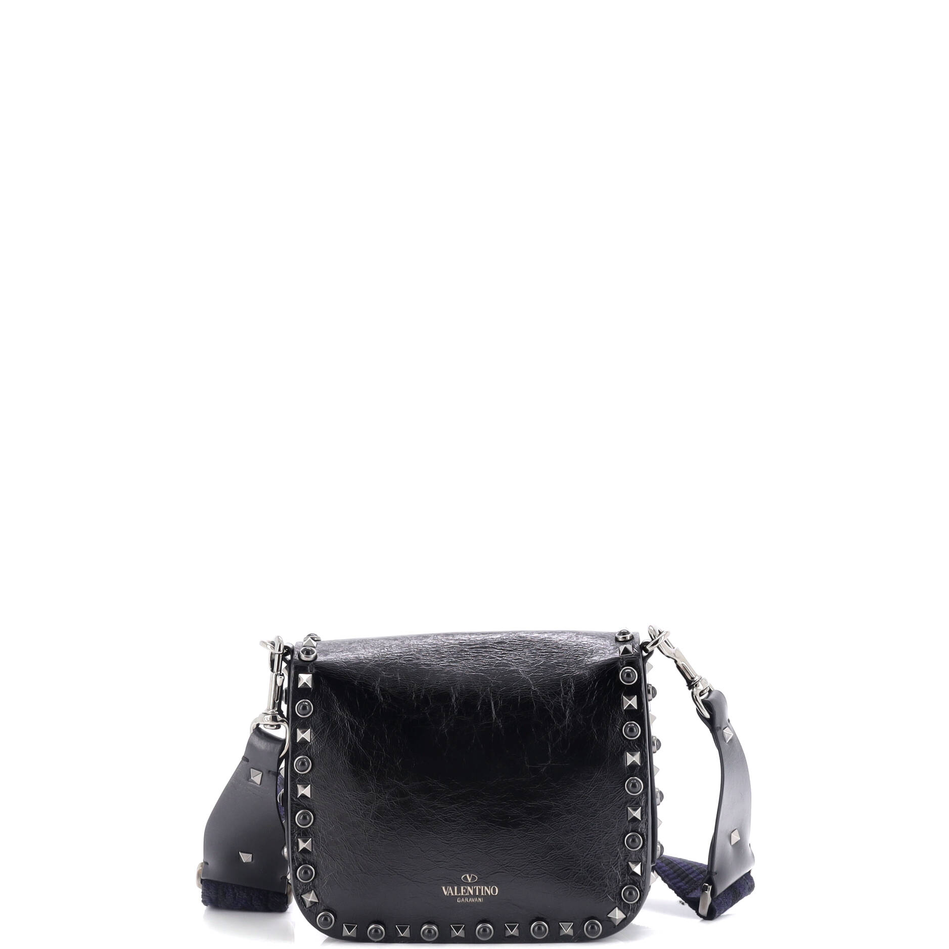 Rolling Rockstud Crossbody Bag Leather with Cabochons Small