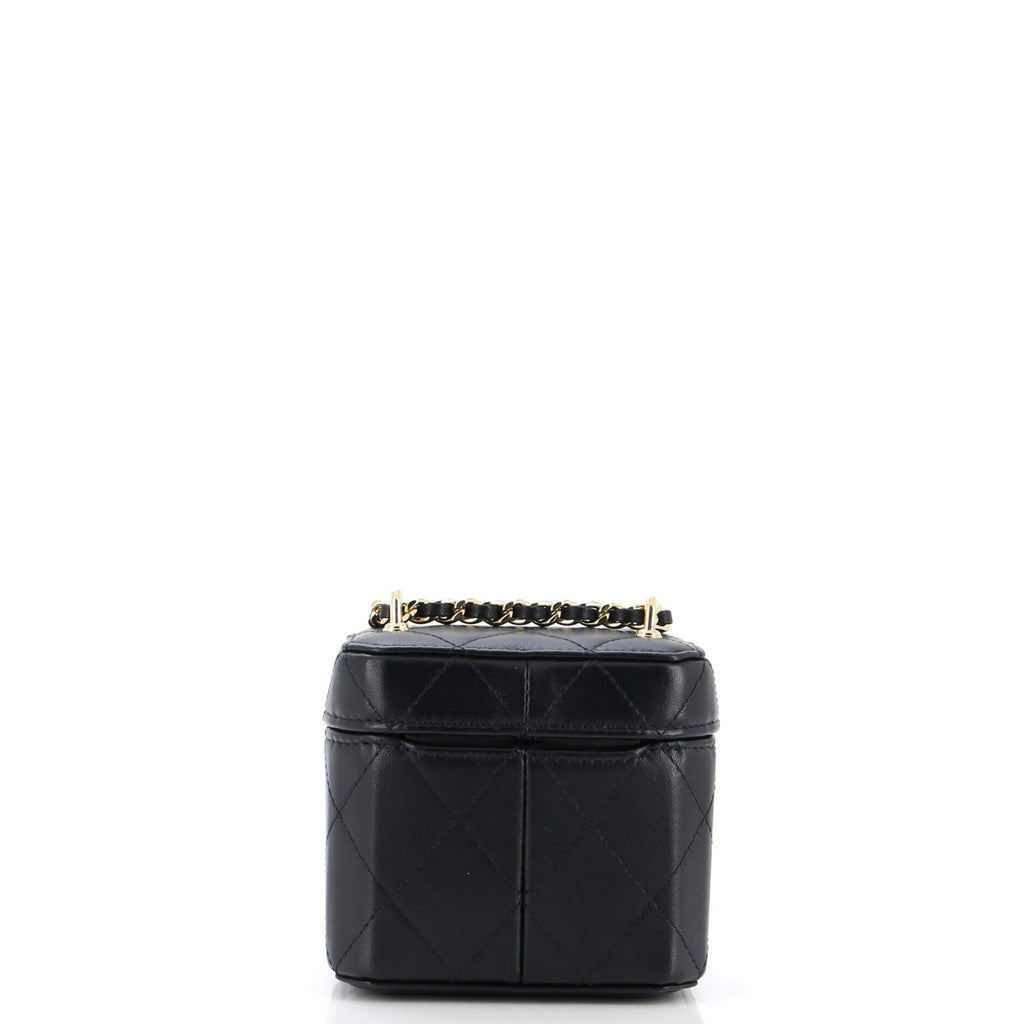 CC Turnlock Box Vanity Case with Chain Quilted Lambskin Mini