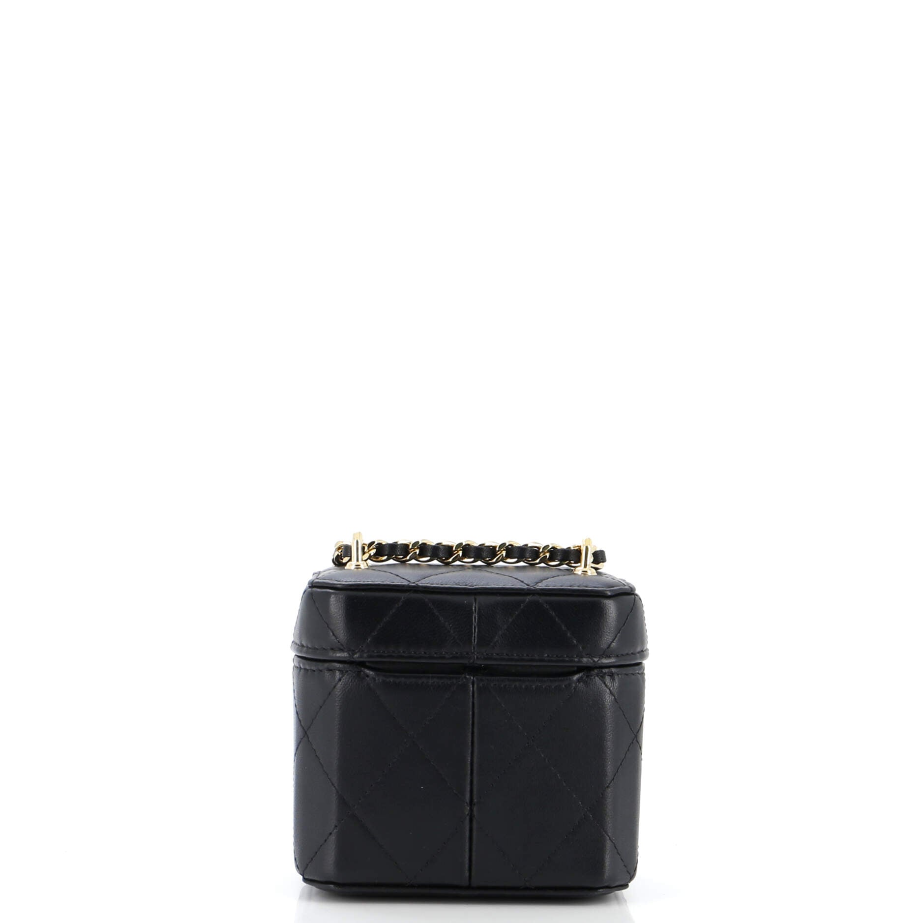 CC Turnlock Box Vanity Case with Chain Quilted Lambskin Mini