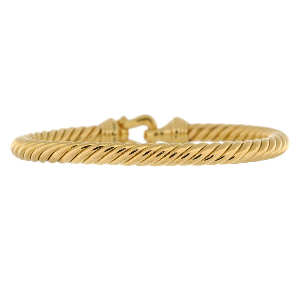 Cable Buckle Bracelet 18K Yellow Gold with Diamonds 5mm