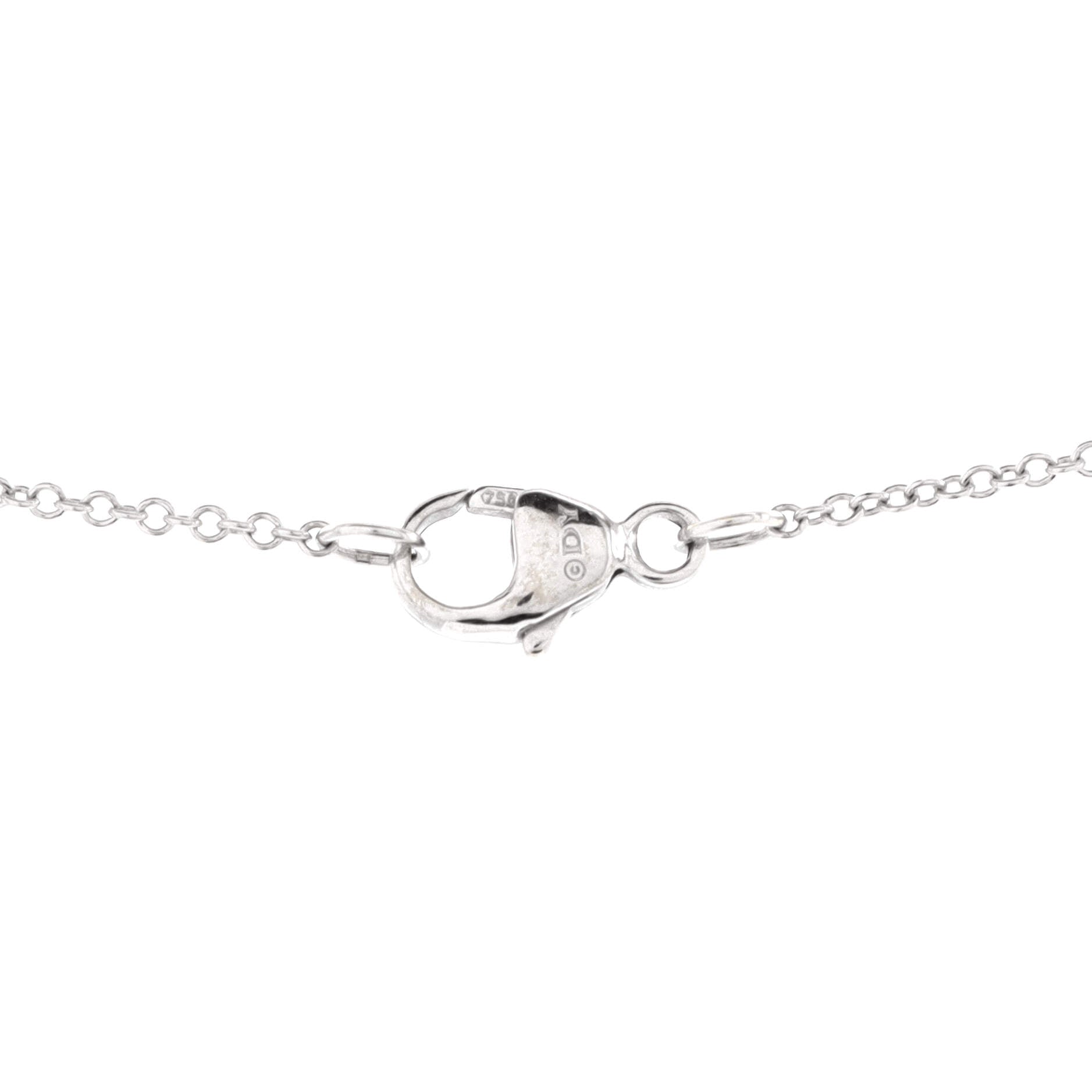 Petite Pave Cushion Pendant Necklace 18K White Gold with Diamonds 8mm