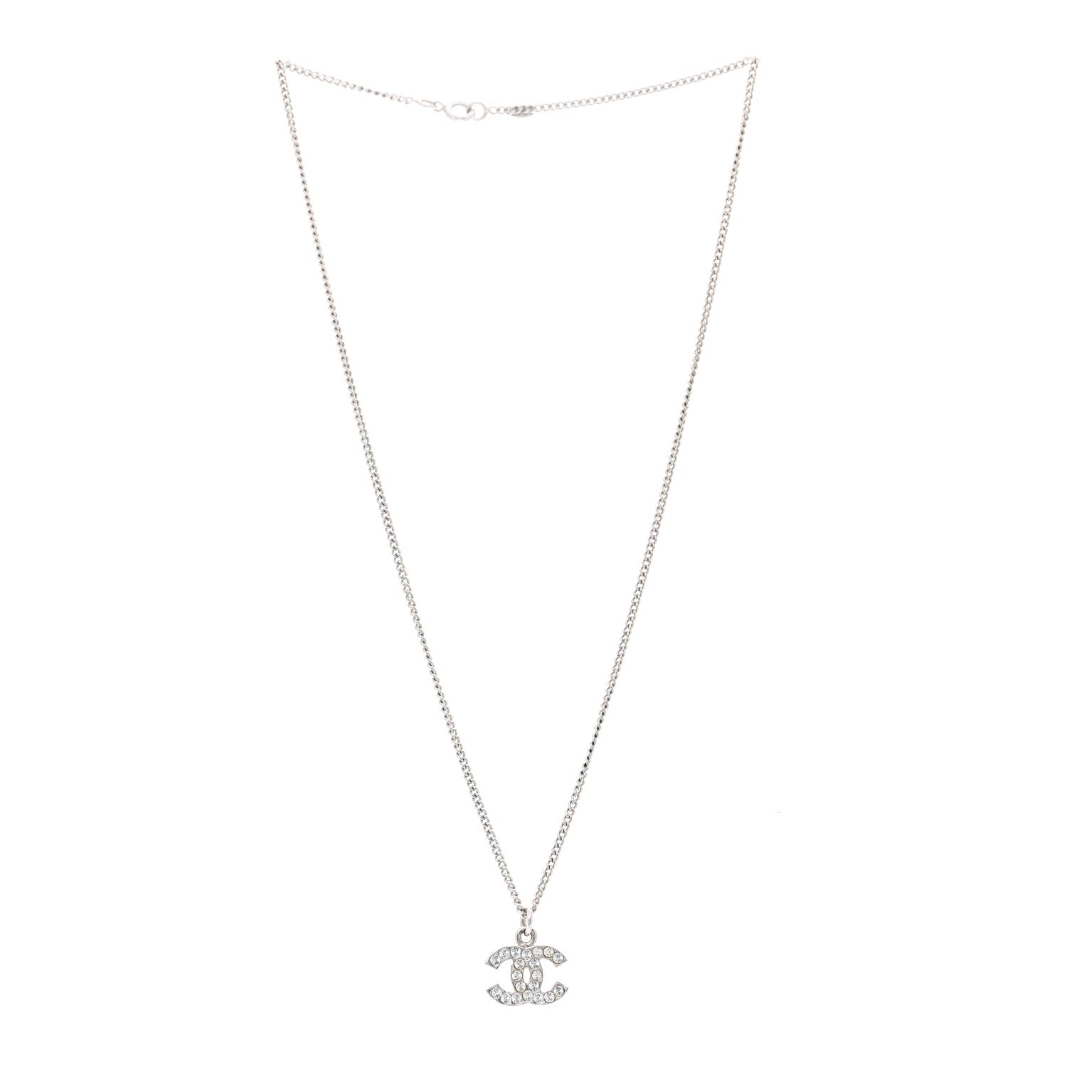 Crystal Timeless CC Necklace Silver