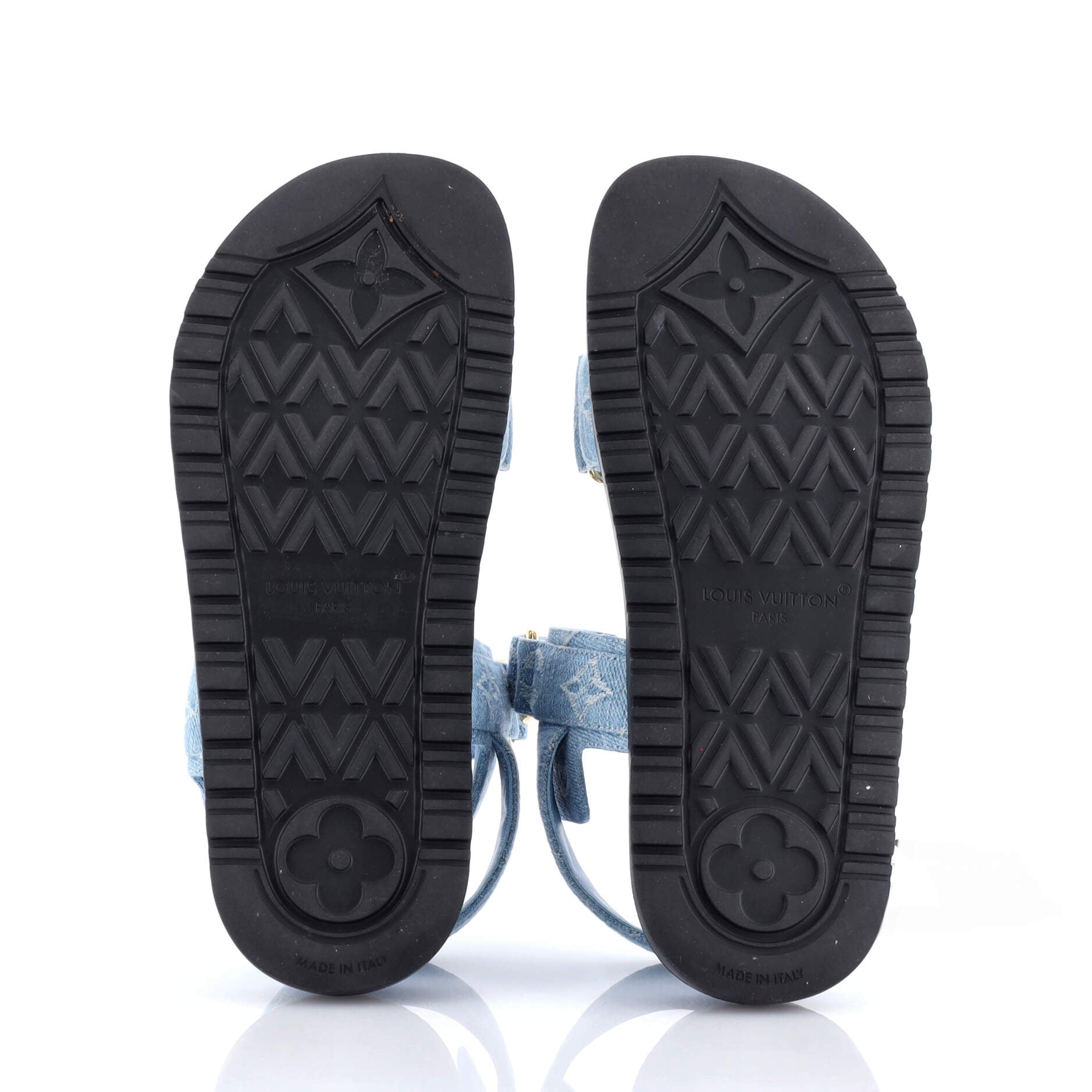 Women's Sunset Comfort Flat Sandals Monogram Denim