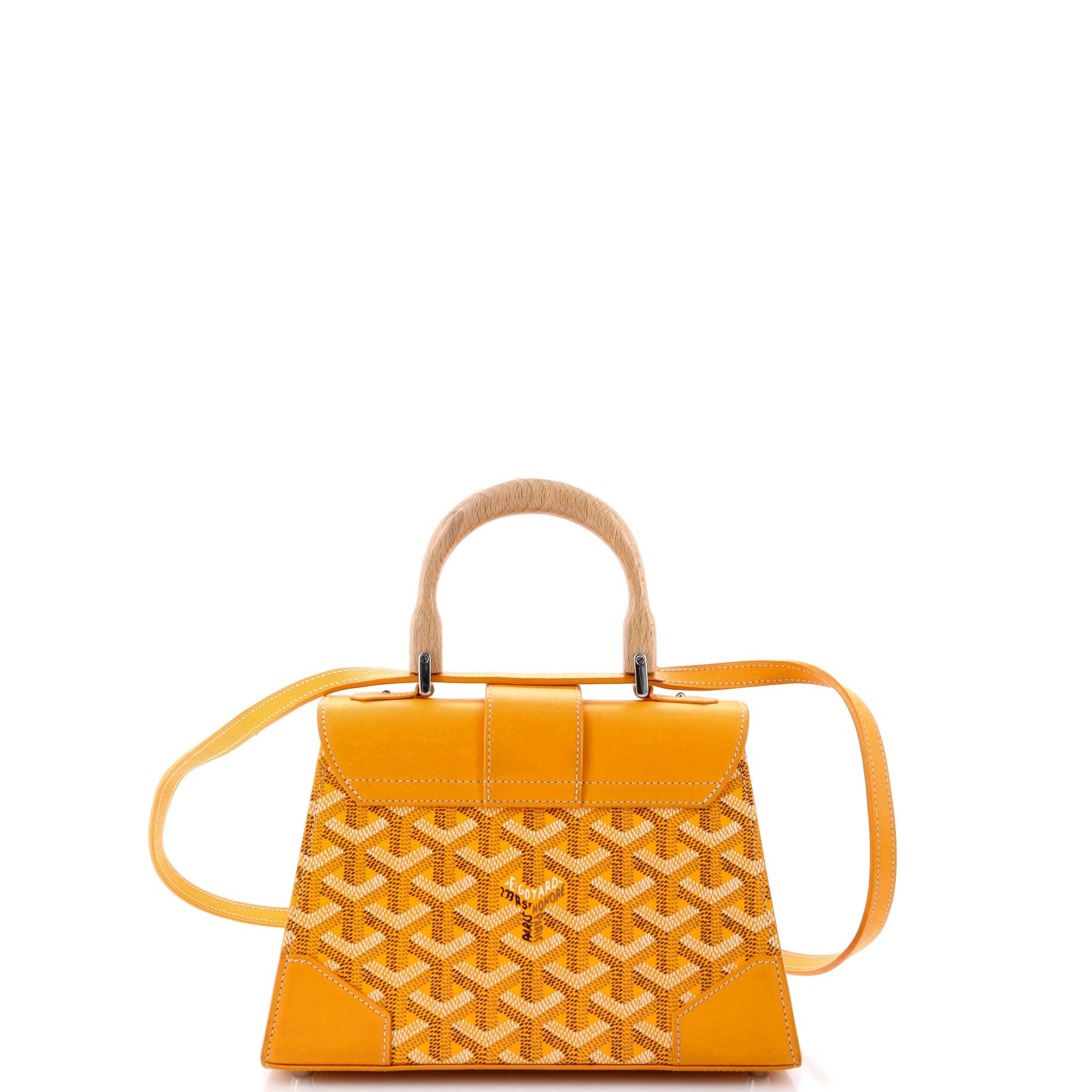 Structured Saigon Top Handle Bag Coated Canvas with Leather Mini