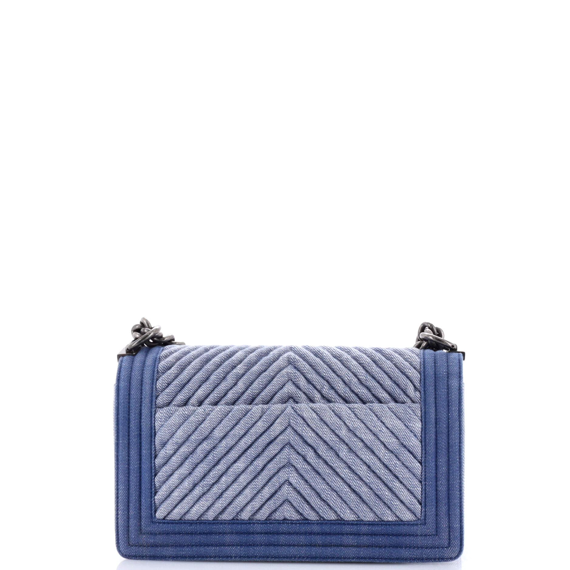 Boy Flap Bag Chevron Denim Old Medium