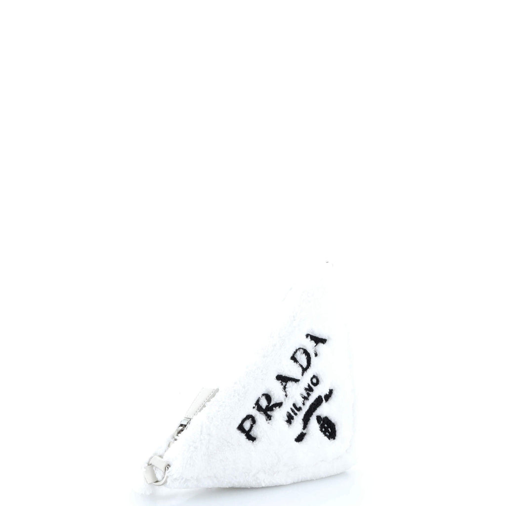 Triangle Logo Zip Crossbody Bag Terry Cloth Small