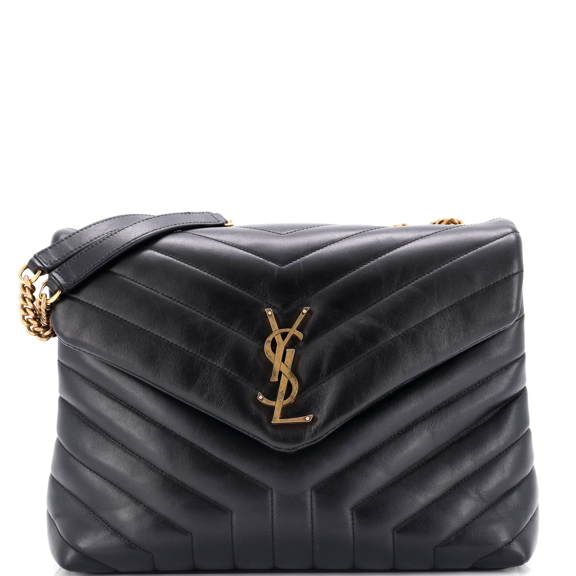 Loulou Shoulder Bag Matelasse Chevron Leather Medium