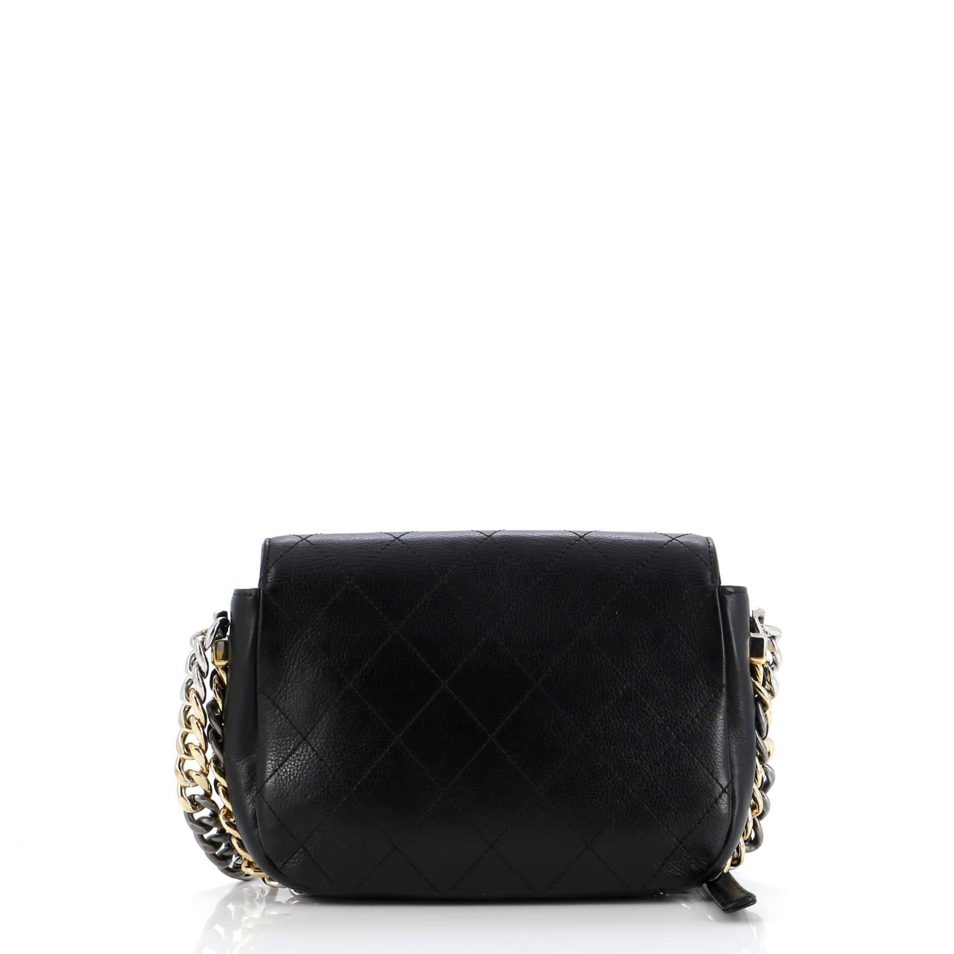 Two Tone Envelope Flap Bag Quilted Calfskin Medium