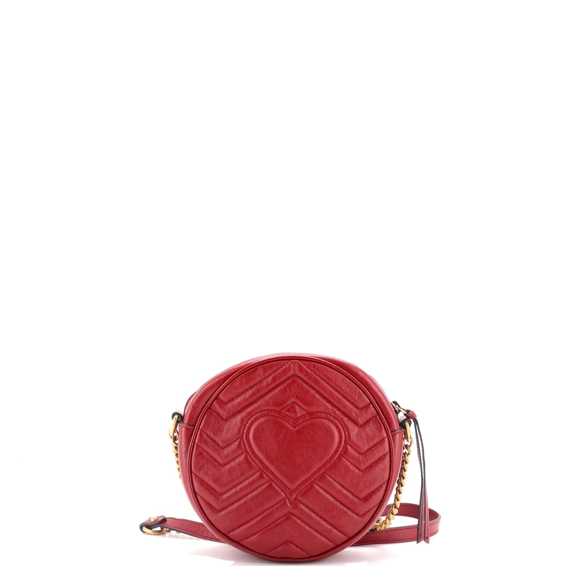 GG Marmont Round Shoulder Bag Matelasse Leather Mini