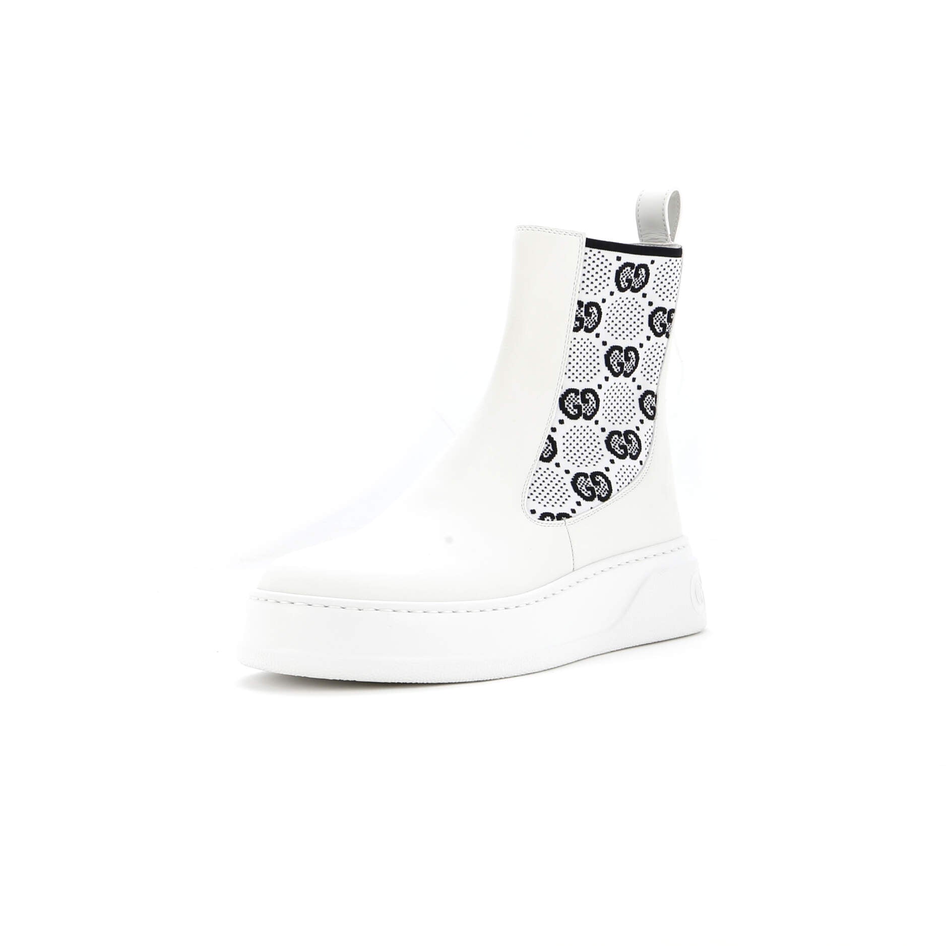 Women's Chunky B Chelsea Boots Leather with GG Elastic