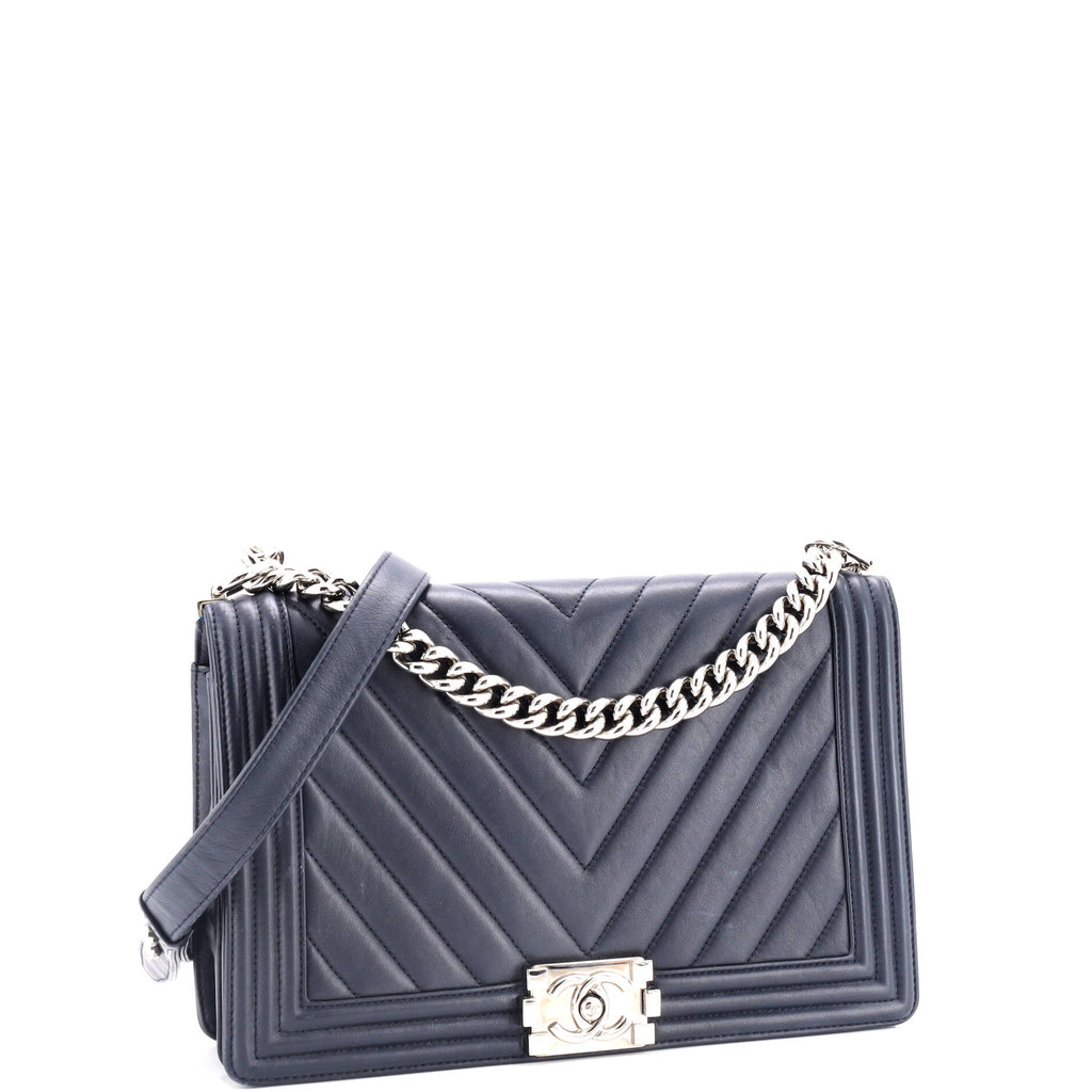 Boy Flap Bag Chevron Calfskin New Medium