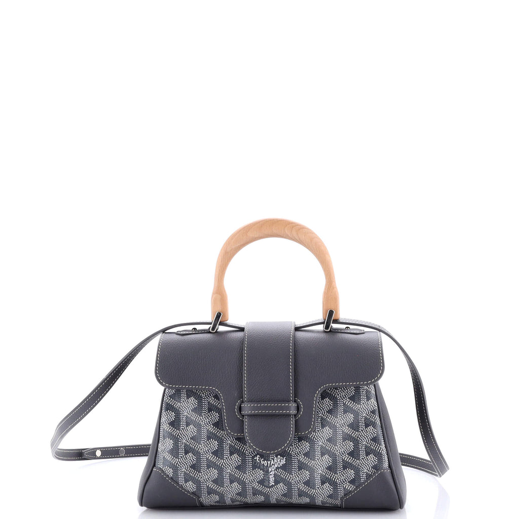 Saigon Top Handle Bag Coated Canvas with Leather Mini