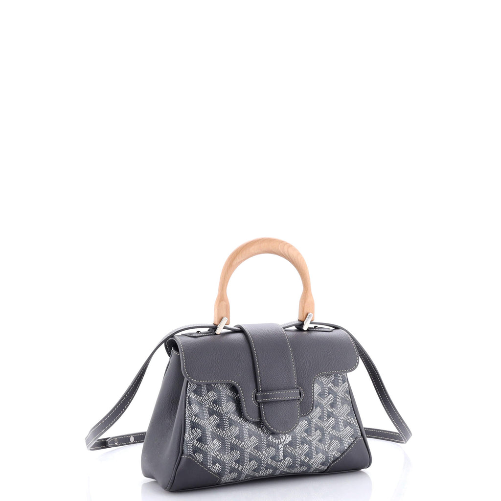 Saigon Top Handle Bag Coated Canvas with Leather Mini
