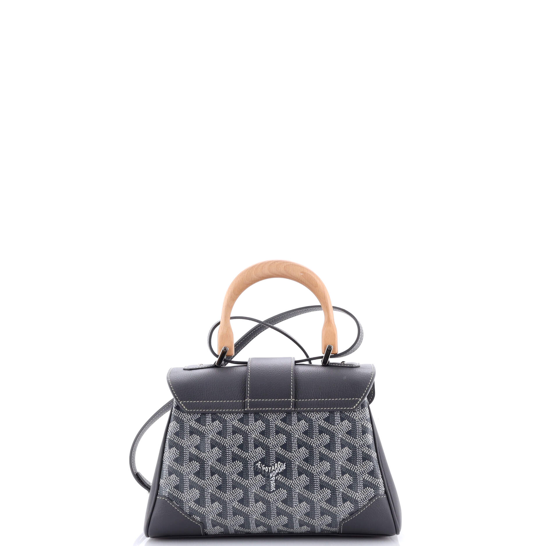 Saigon Top Handle Bag Coated Canvas with Leather Mini