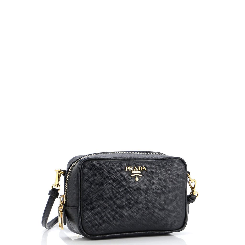 Camera Shoulder Bag Saffiano Leather Mini
