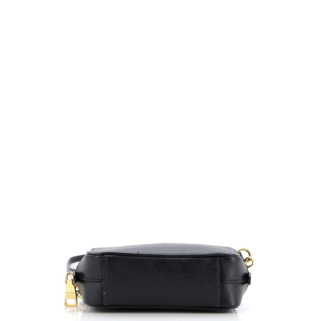 Camera Shoulder Bag Saffiano Leather Mini