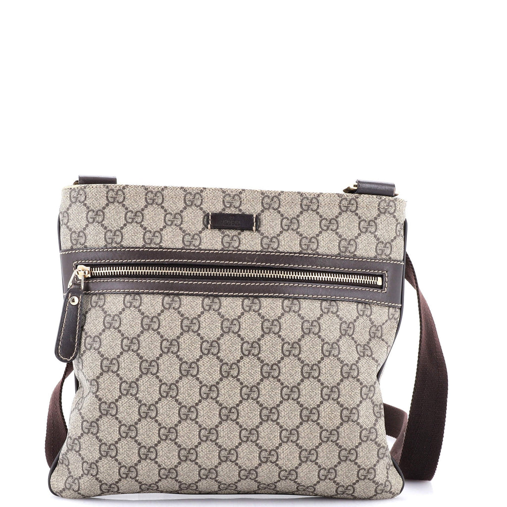 Flat Messenger Bag GG Coated Canvas Medium