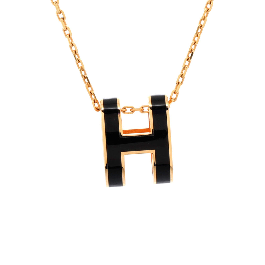 Pop H Pendant Chain Necklace Metal and Enamel