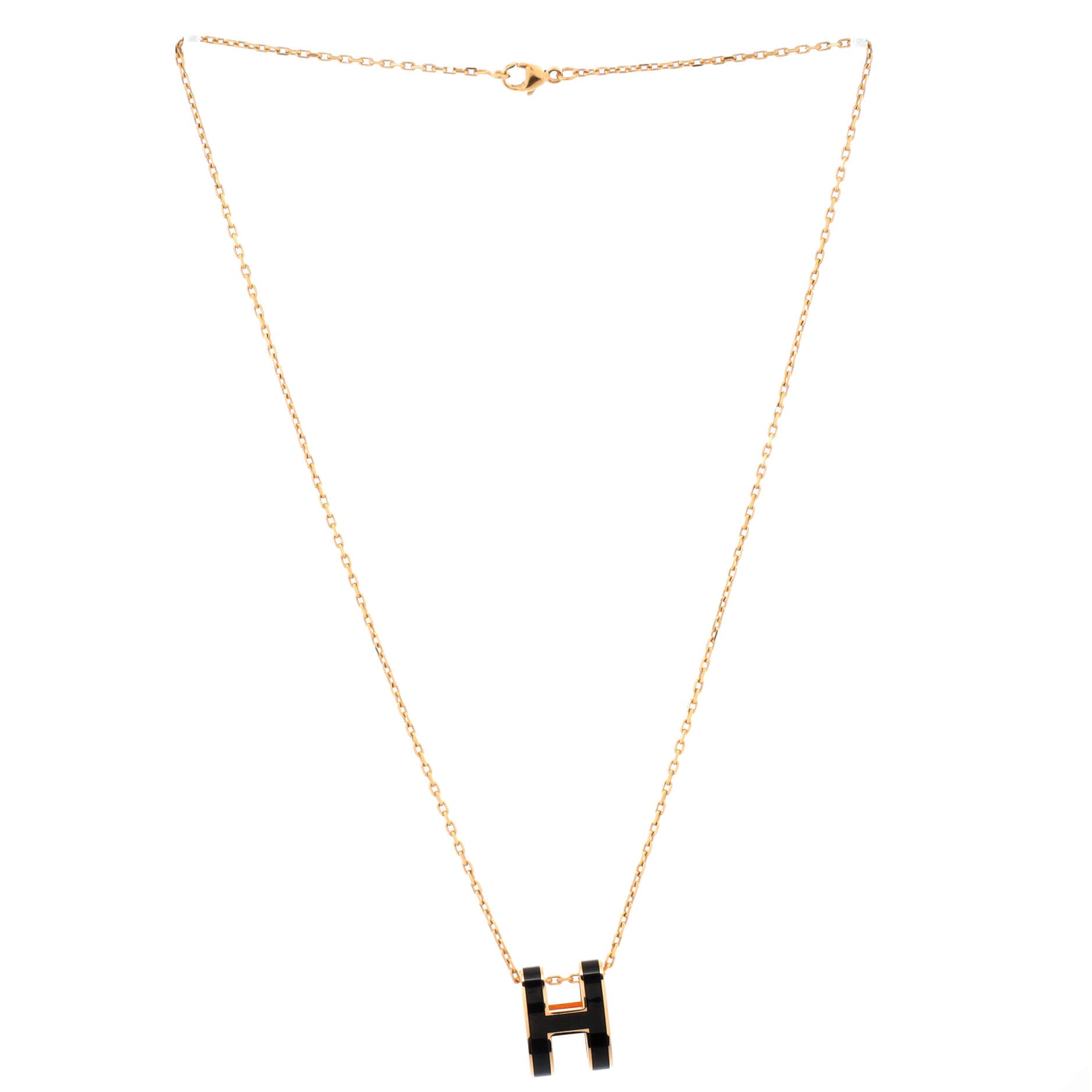 Pop H Pendant Chain Necklace Metal and Enamel