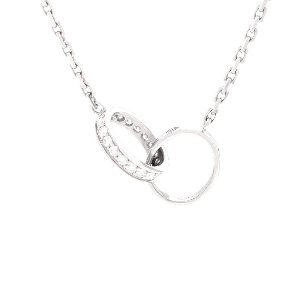 Love Interlocking Necklace 18K White Gold and Diamonds