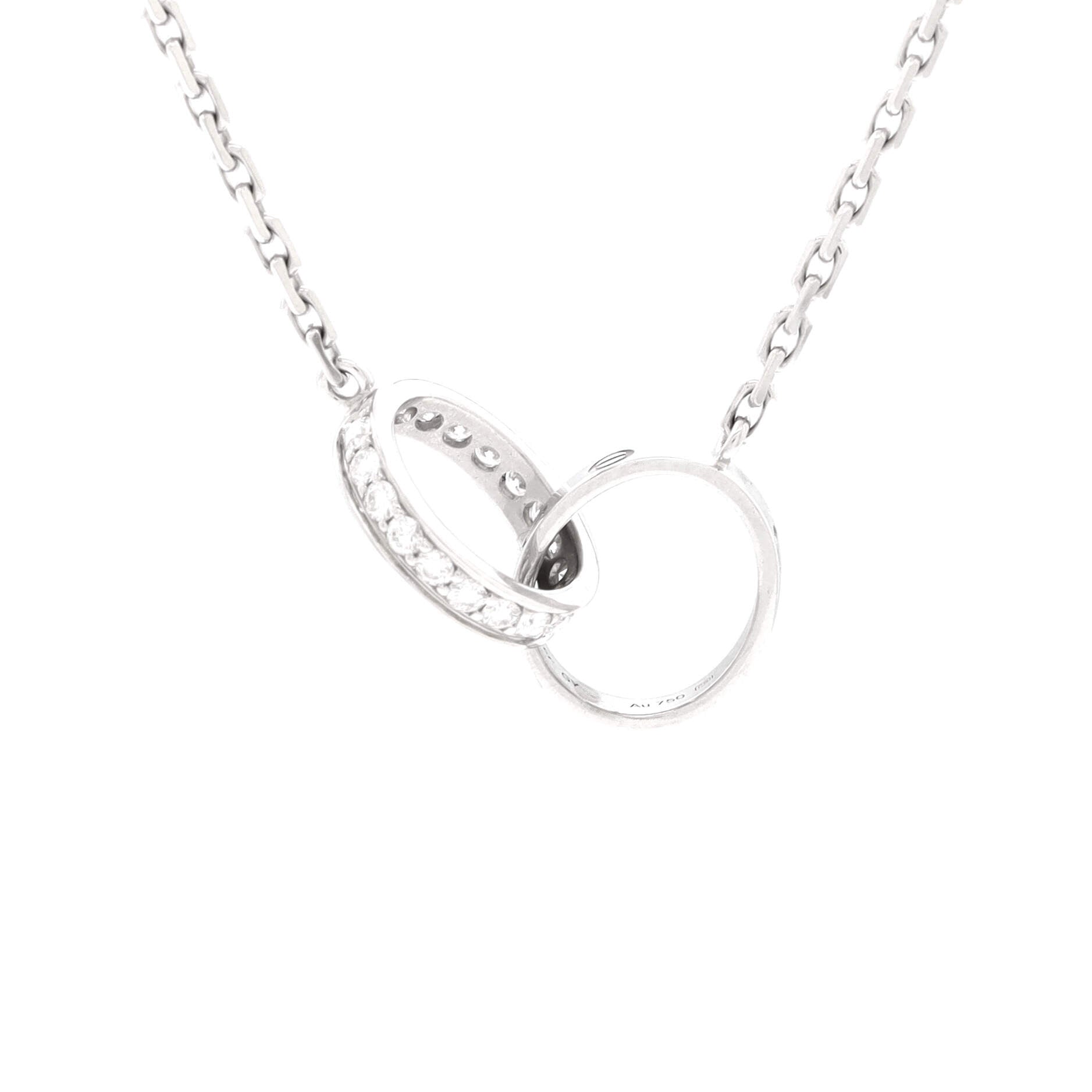 Love Interlocking Necklace 18K White Gold and Diamonds