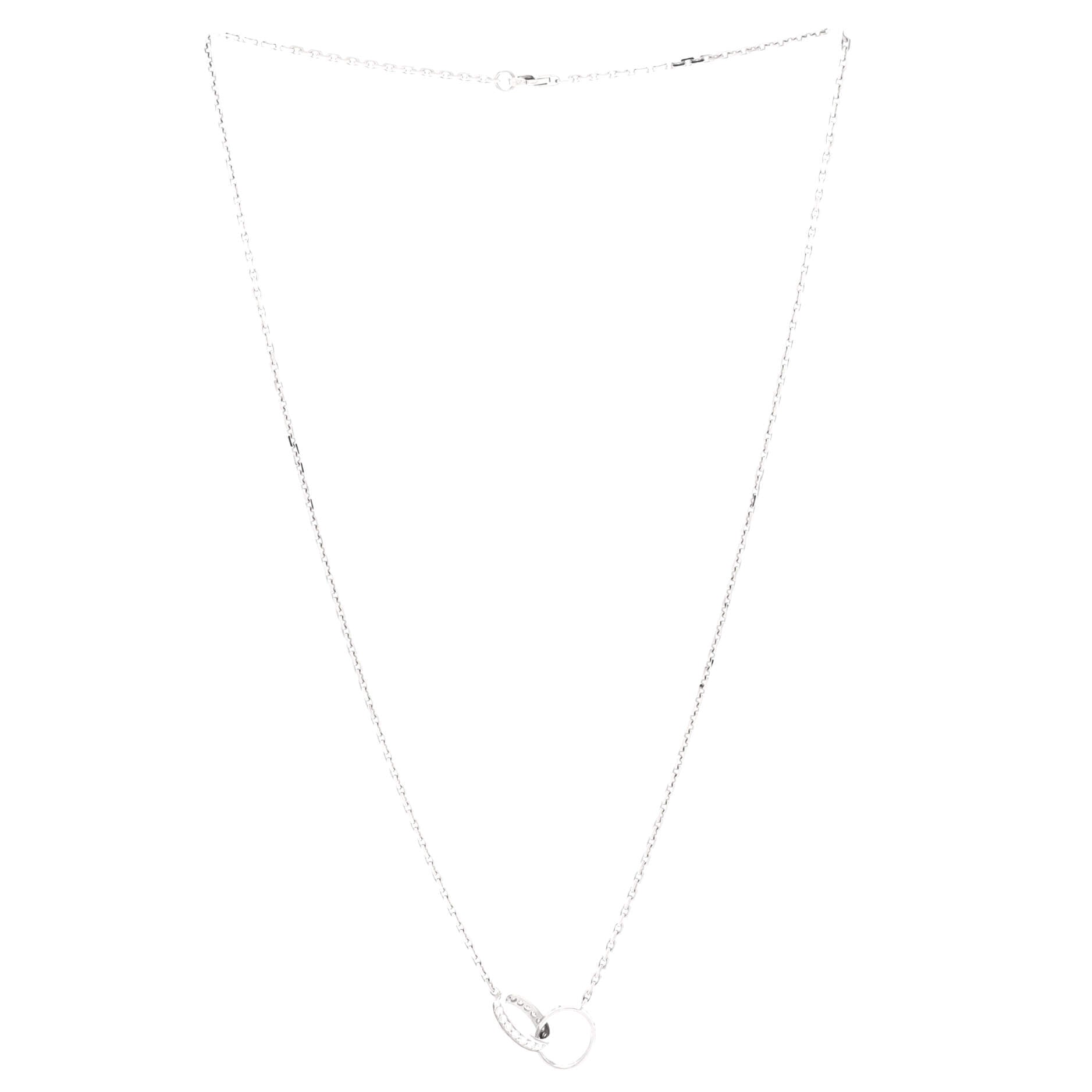 Love Interlocking Necklace 18K White Gold and Diamonds