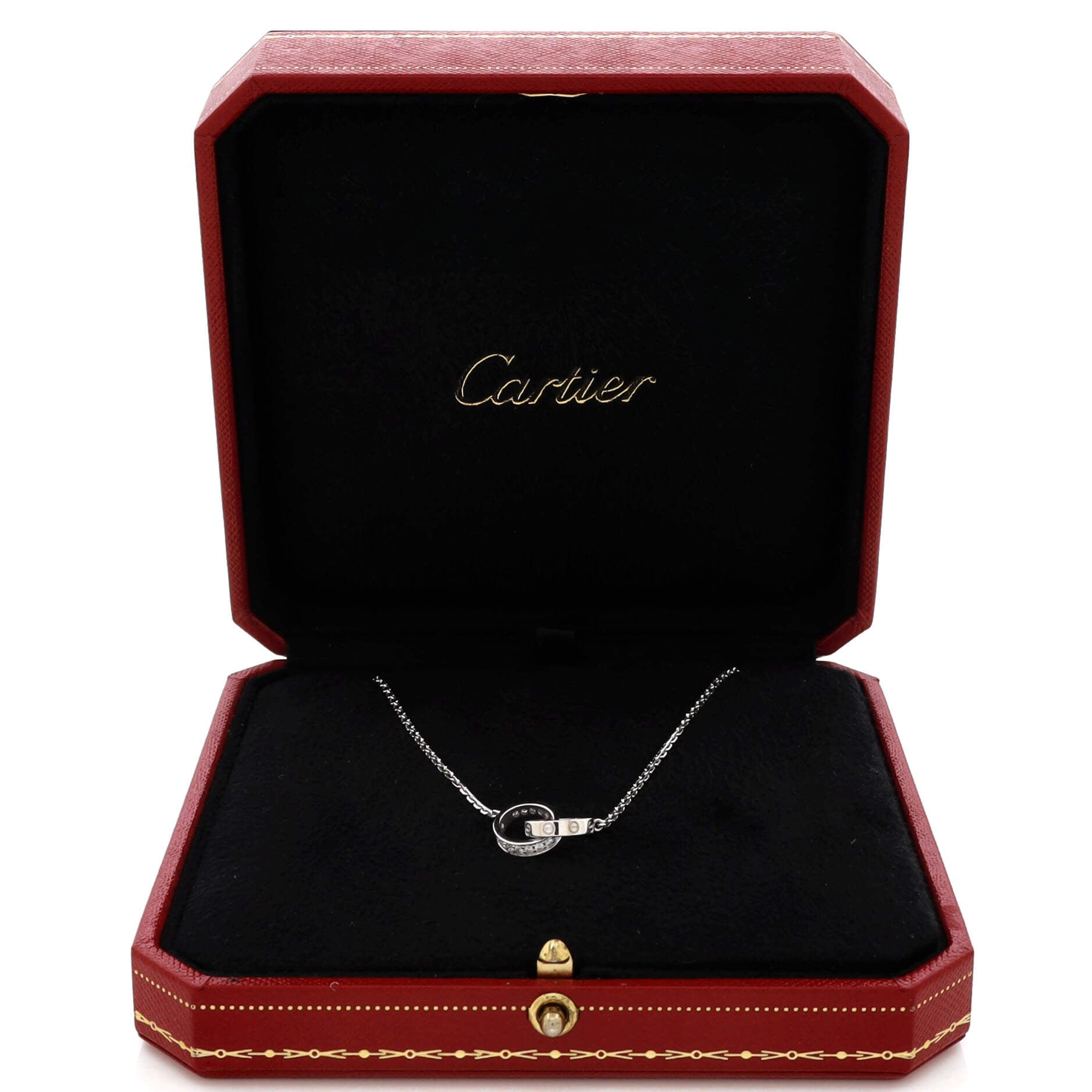 Love Interlocking Necklace 18K White Gold and Diamonds