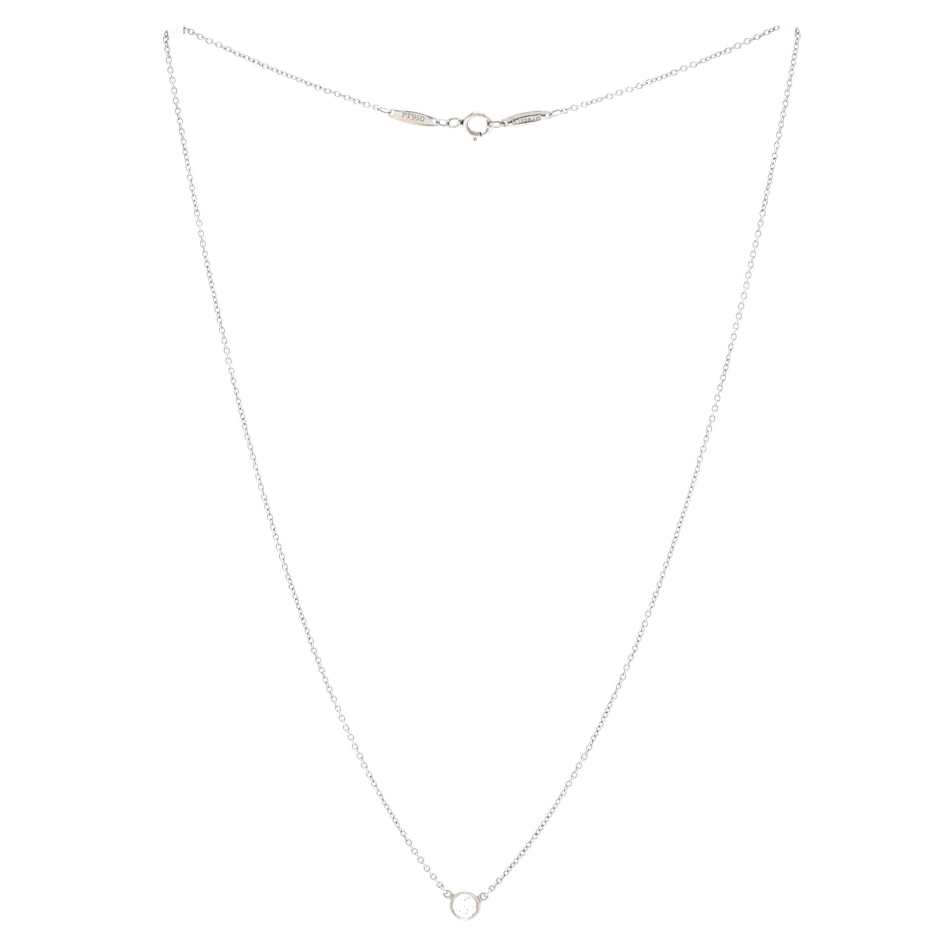 Elsa Peretti Diamonds By The Yard Pendant Necklace Platinum with Diamond 0.20-0.29CT