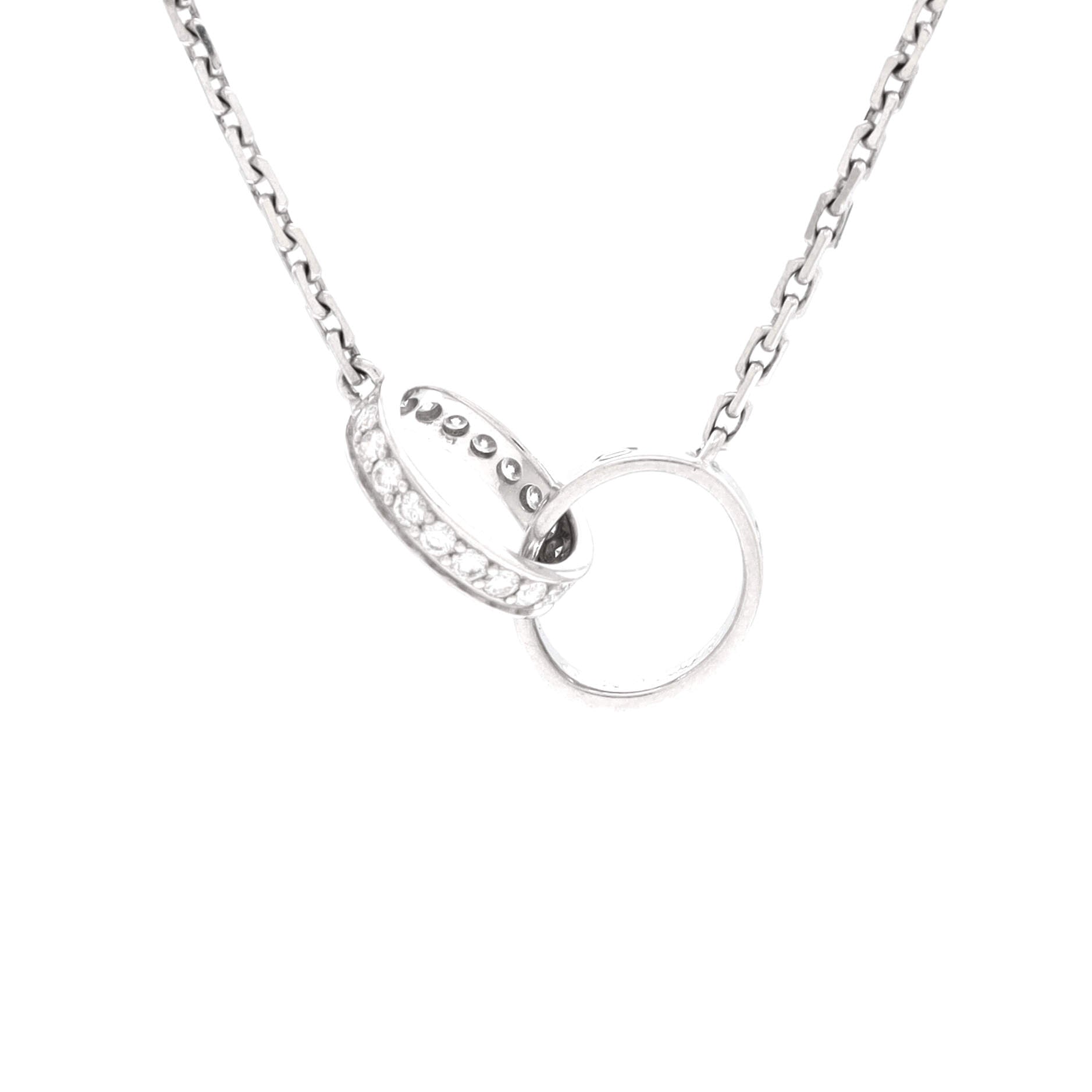 Love Interlocking Necklace 18K White Gold and Diamonds