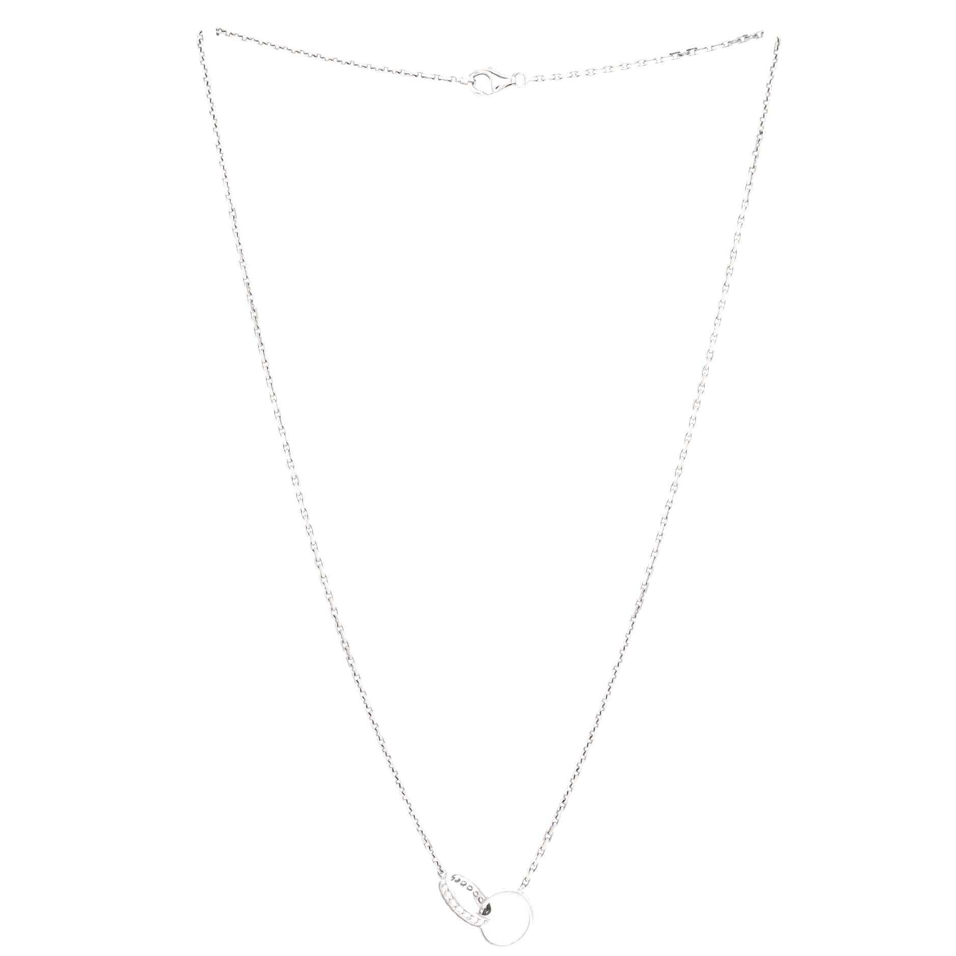 Love Interlocking Necklace 18K White Gold and Diamonds