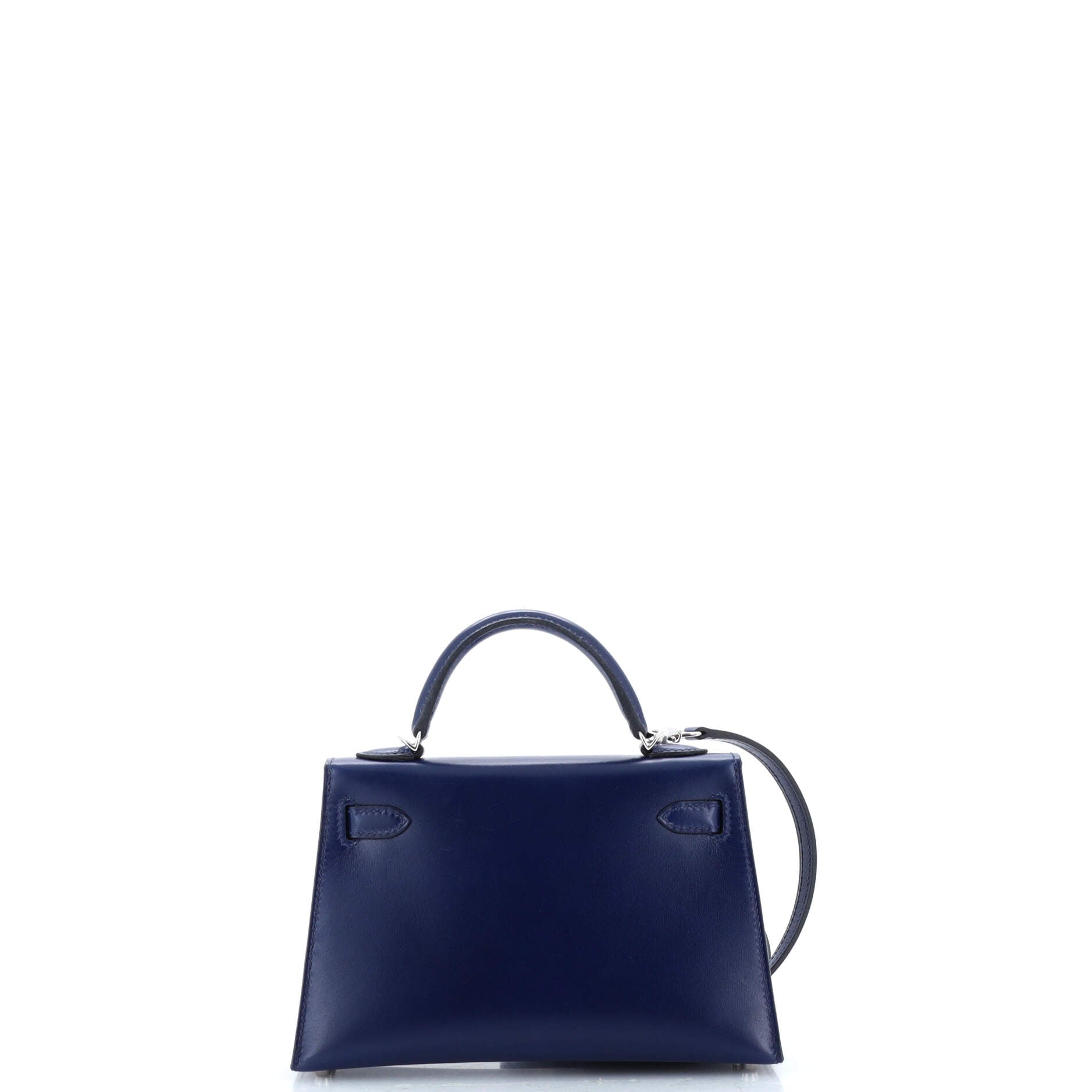 Kelly Mini II Bag Bleu Saphir Box Calf with Palladium Hardware 20