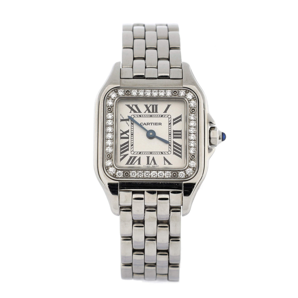 Panthere de Cartier Quartz Watch Stainless Steel with Diamond Bezel 22