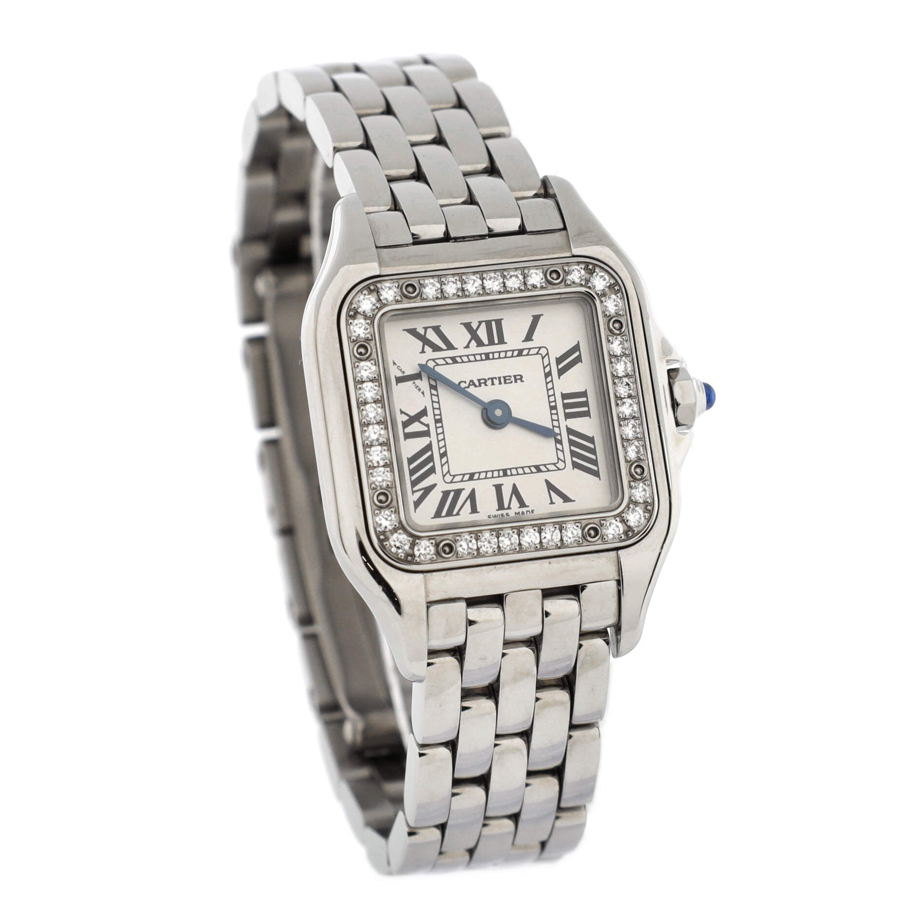 Panthere de Cartier Quartz Watch Stainless Steel with Diamond Bezel 22