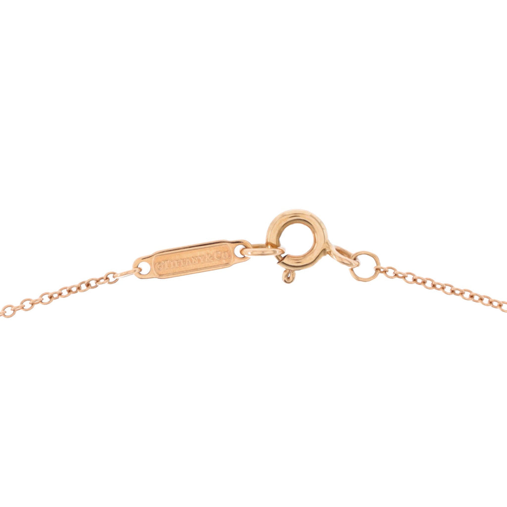 Fleur de Lis Key Bar Pendant Necklace 18K Rose Gold with Diamonds