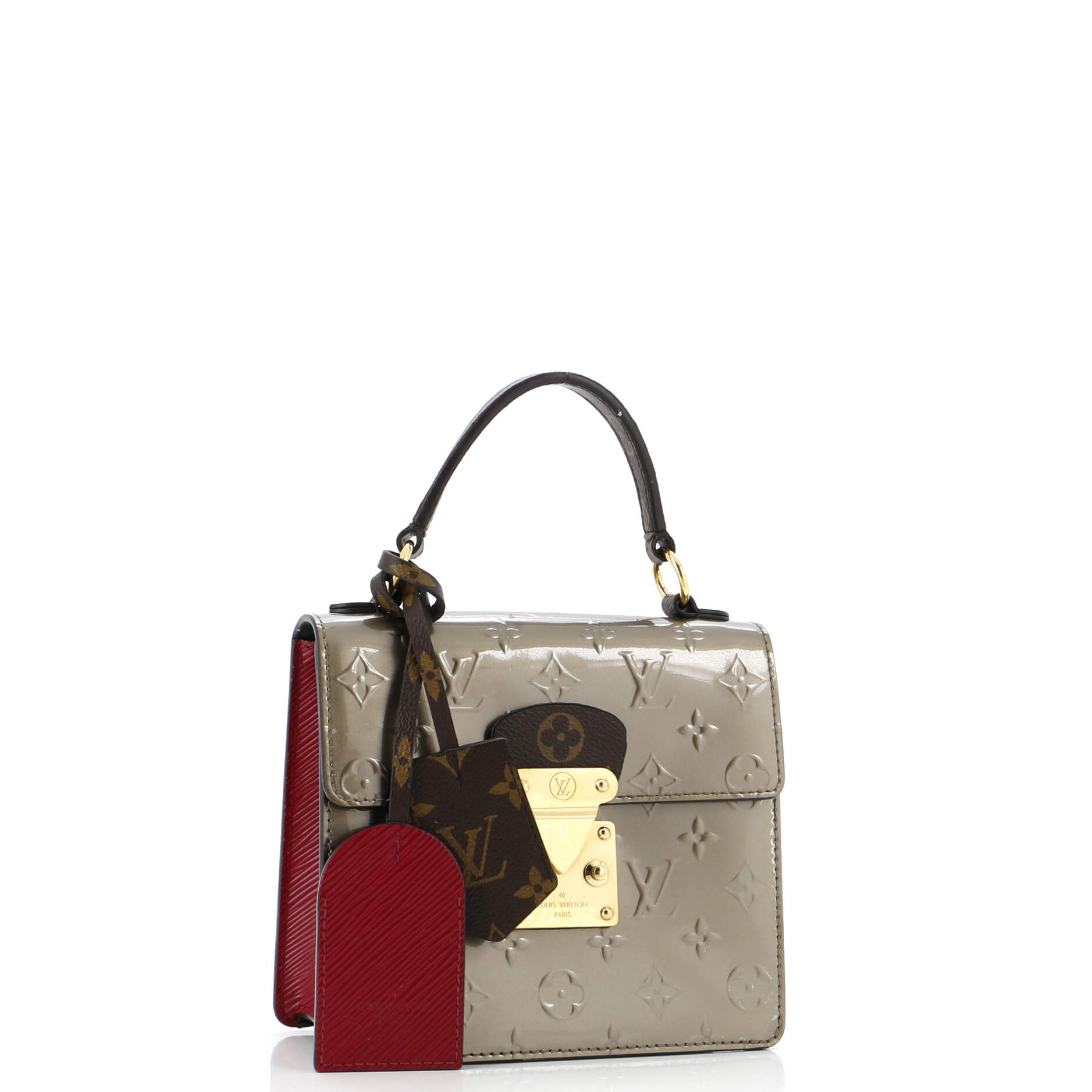 Spring Street NM Handbag Monogram Vernis with Monogram Canvas and Epi Leather