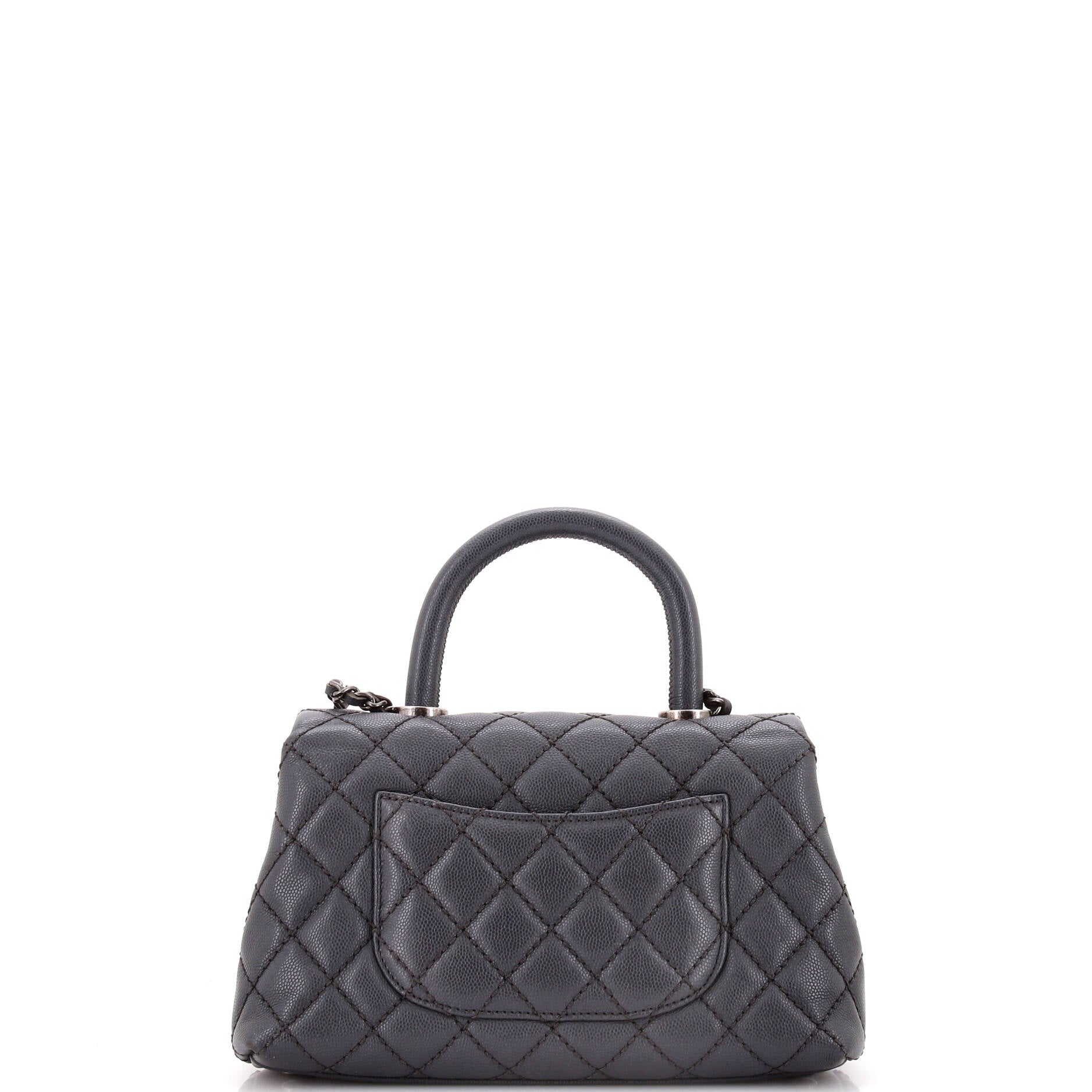 Coco Top Handle Bag Quilted Caviar Mini
