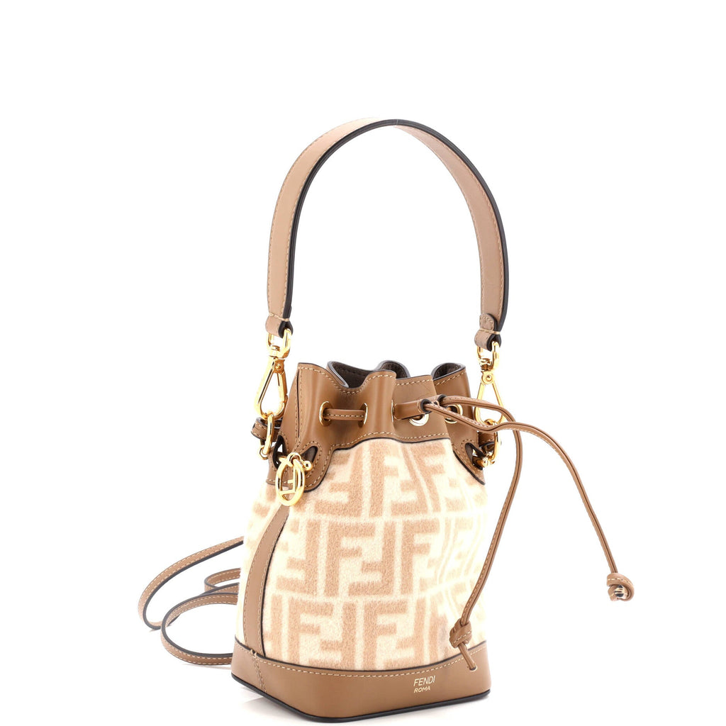 Mon Tresor Bucket Bag Zucca Wool with Leather Mini