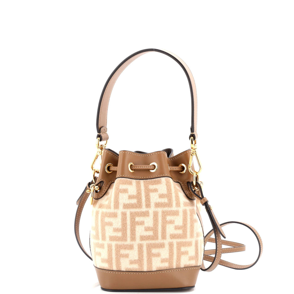 Mon Tresor Bucket Bag Zucca Wool with Leather Mini