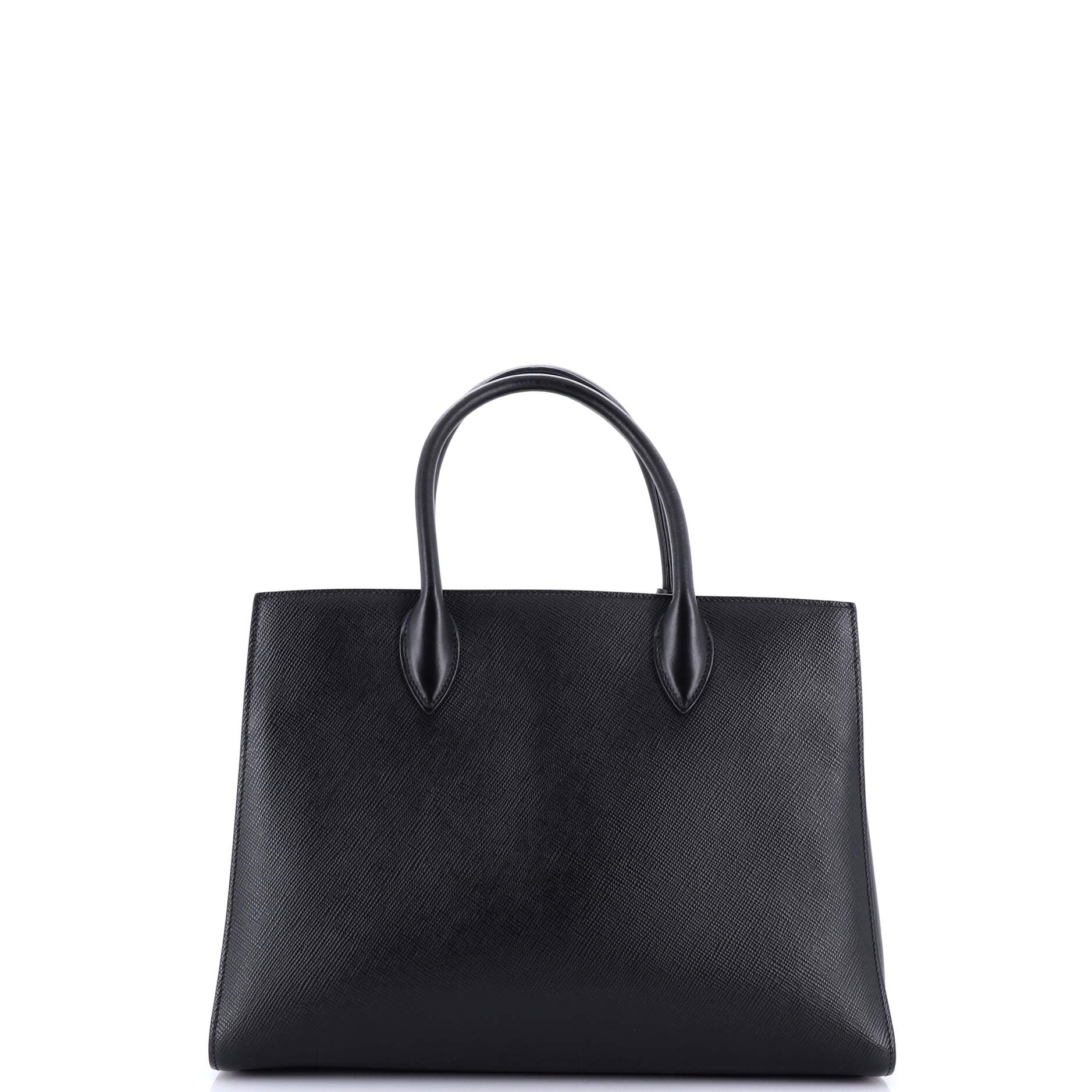 Side Pleat Tote Saffiano Leather Large