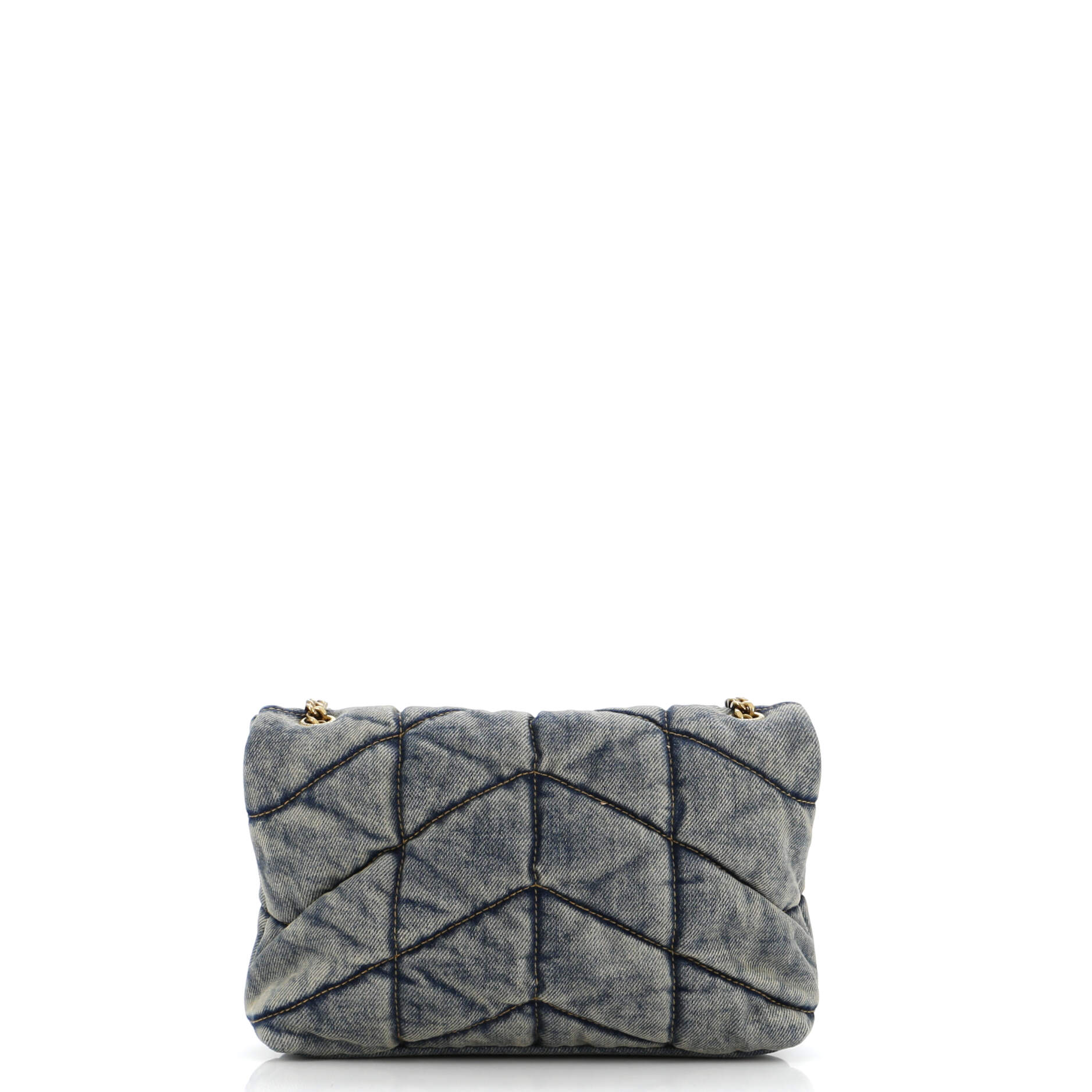Loulou Puffer Shoulder Bag Quilted Vintage Denim Mini