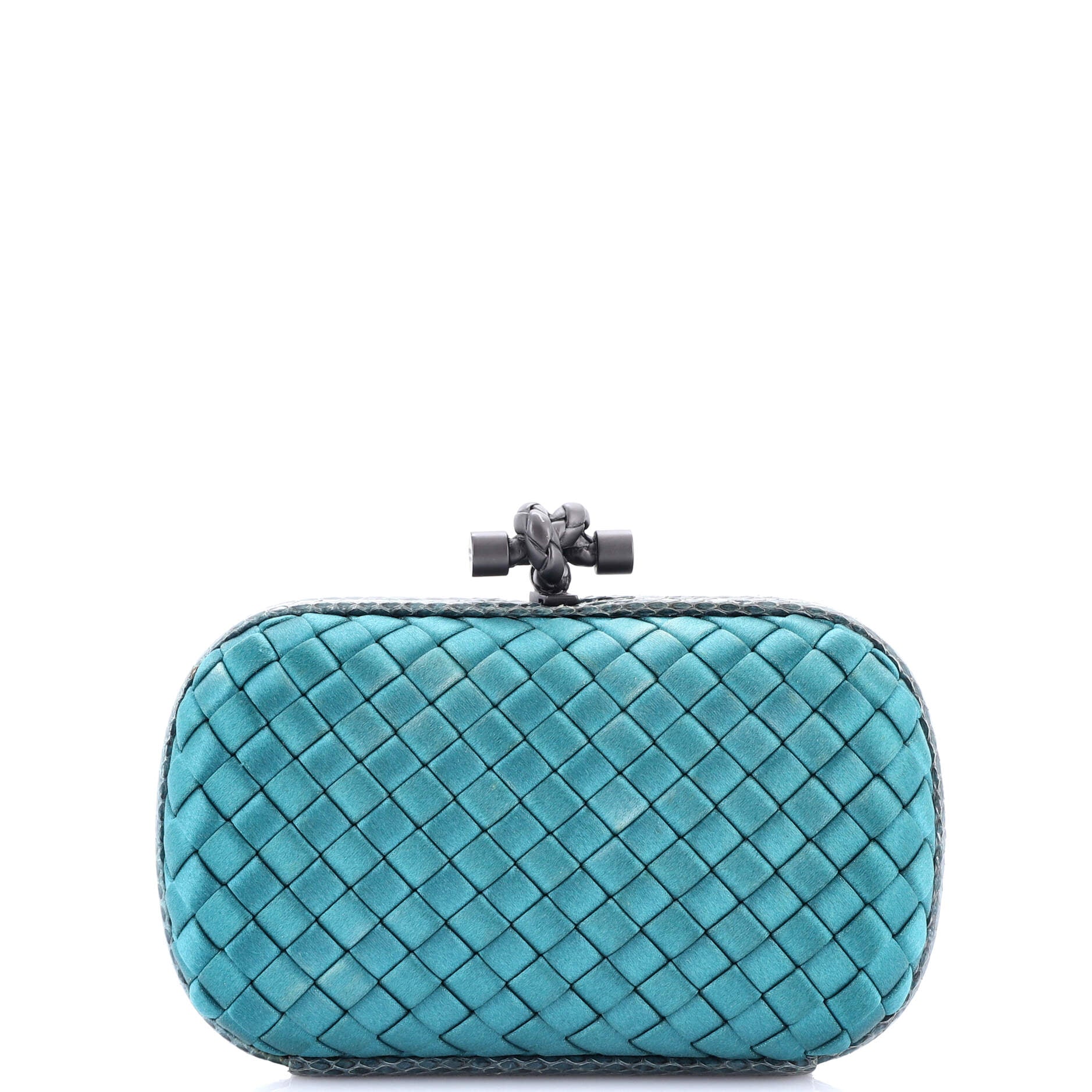 Box Knot Clutch Intrecciato Satin Small